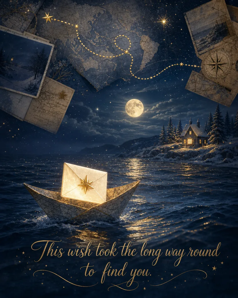 Across the Ocean, Christmas card front
