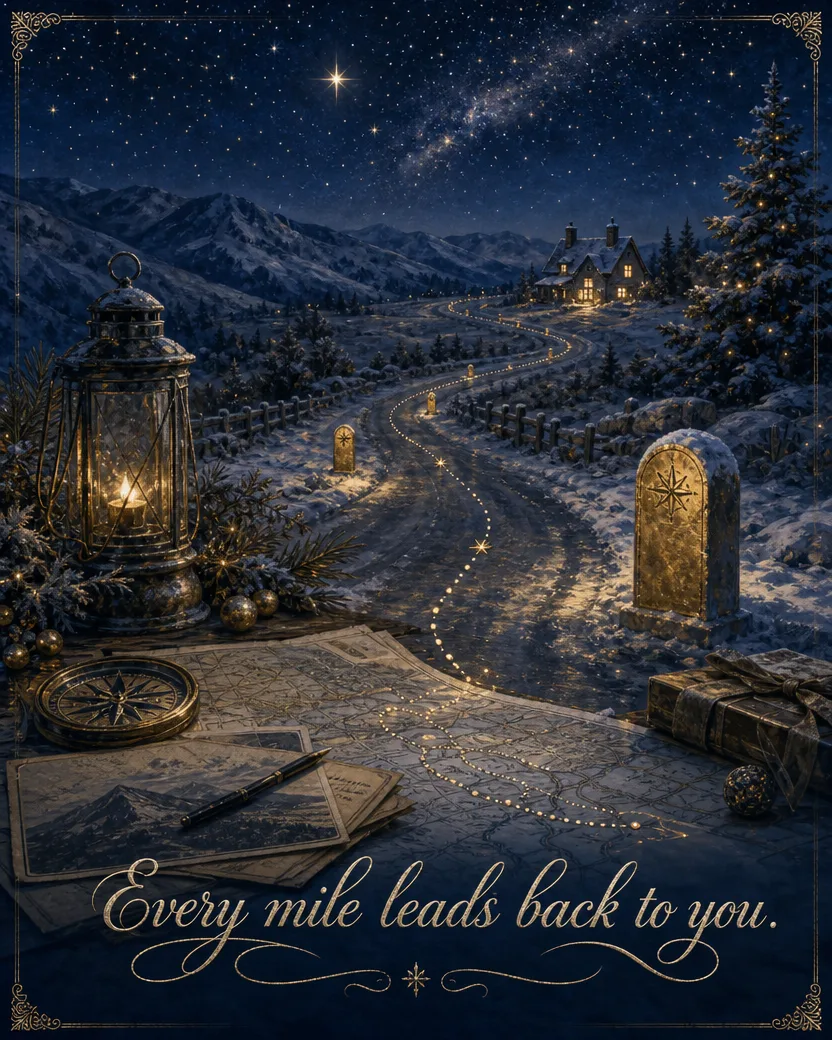 The Map Between Us, Christmas card front