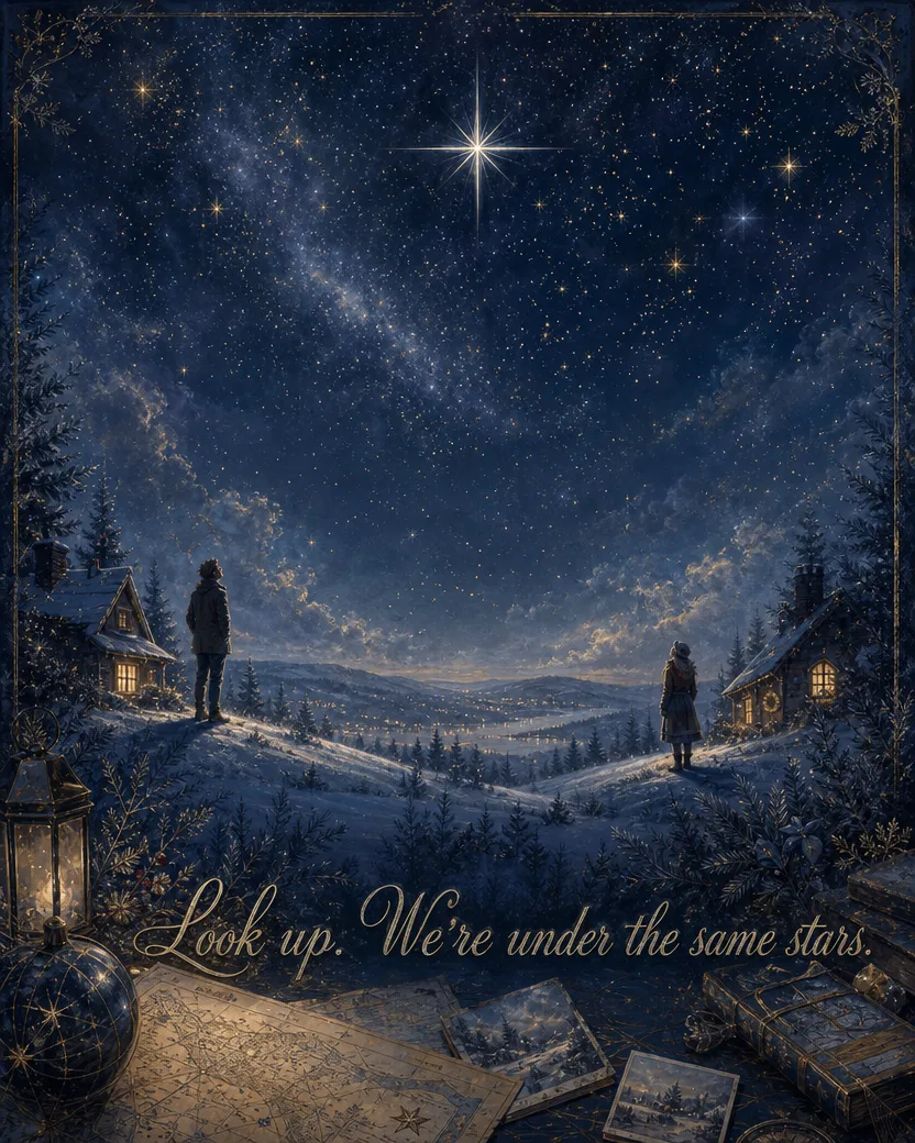 Under the Same Stars, Christmas card front