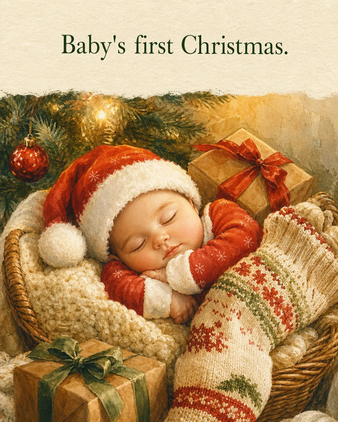 Baby's First Christmas, Christmas card front