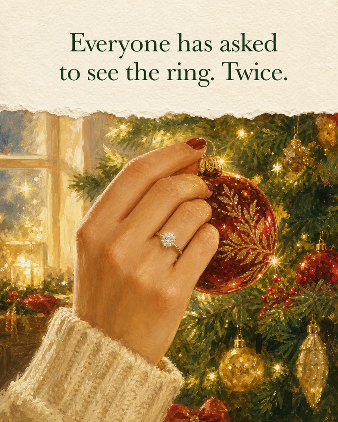 Engaged for Christmas, Christmas card front