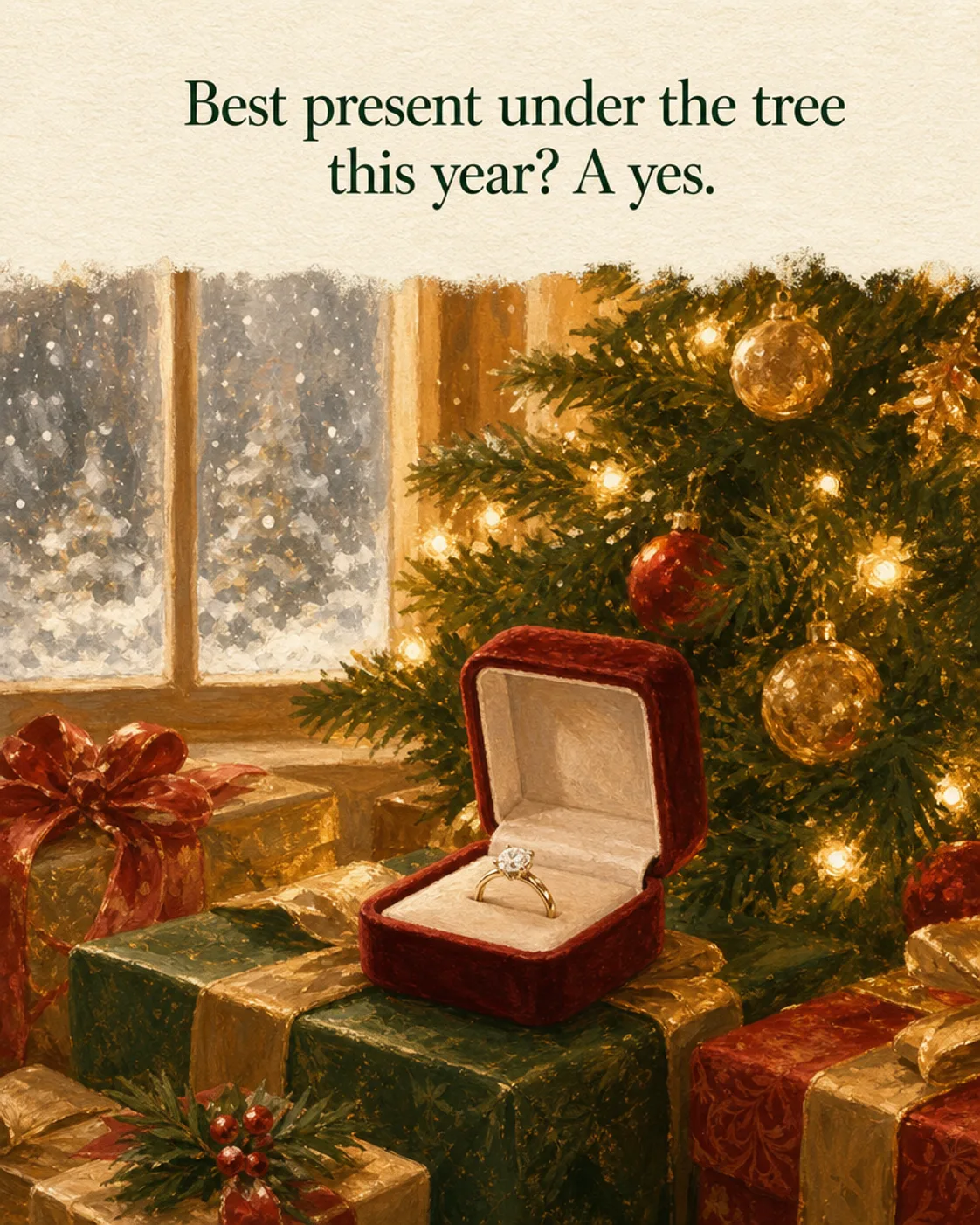 The Best Present Under the Tree, Christmas card front