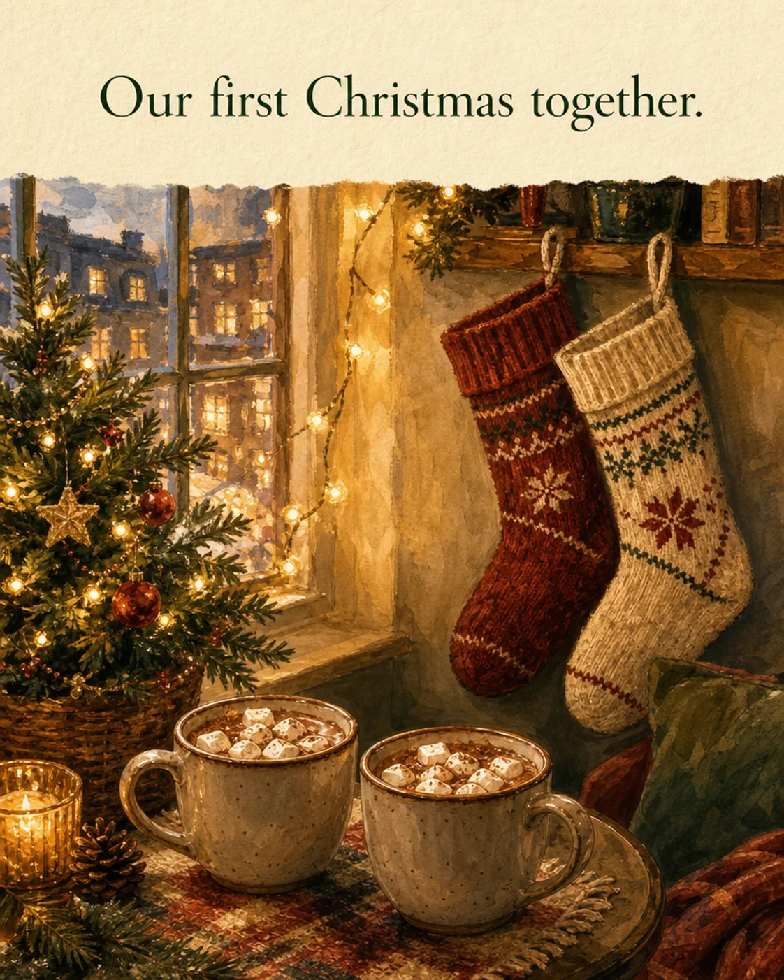 Our First Christmas Together, Christmas card front