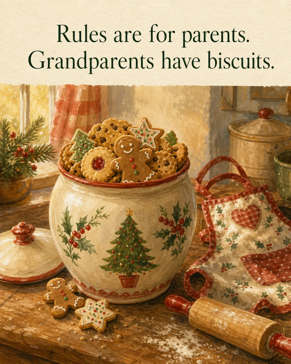 Rules Are for Parents, Christmas card front