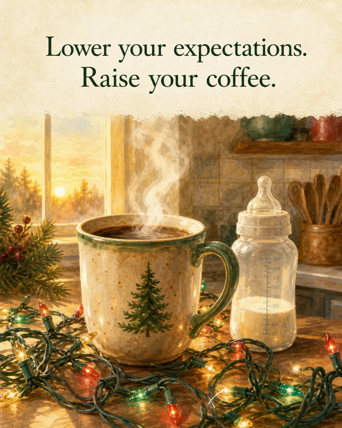 Lower Your Expectations, Christmas card front
