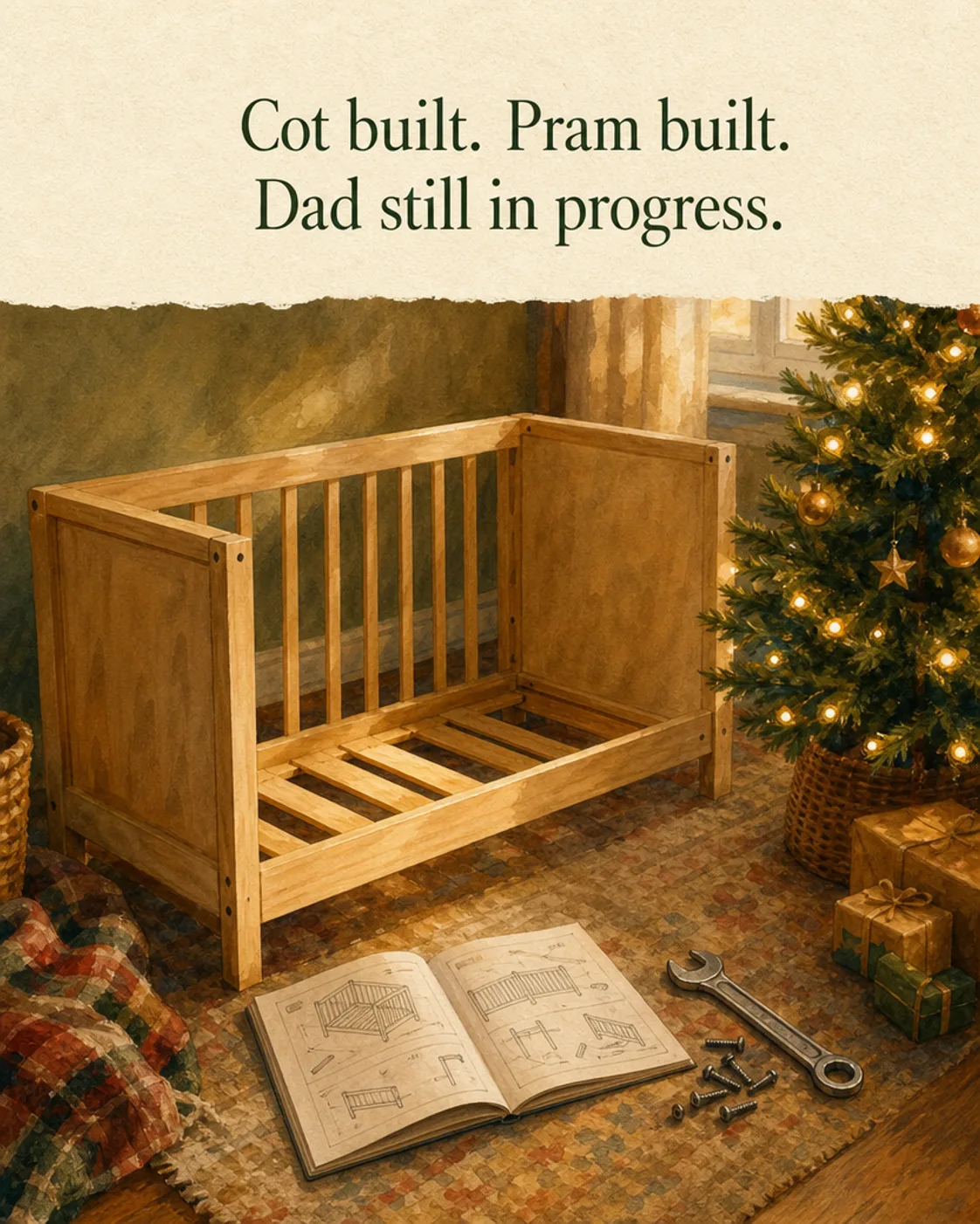 Some Assembly Required, Dad, Christmas card front
