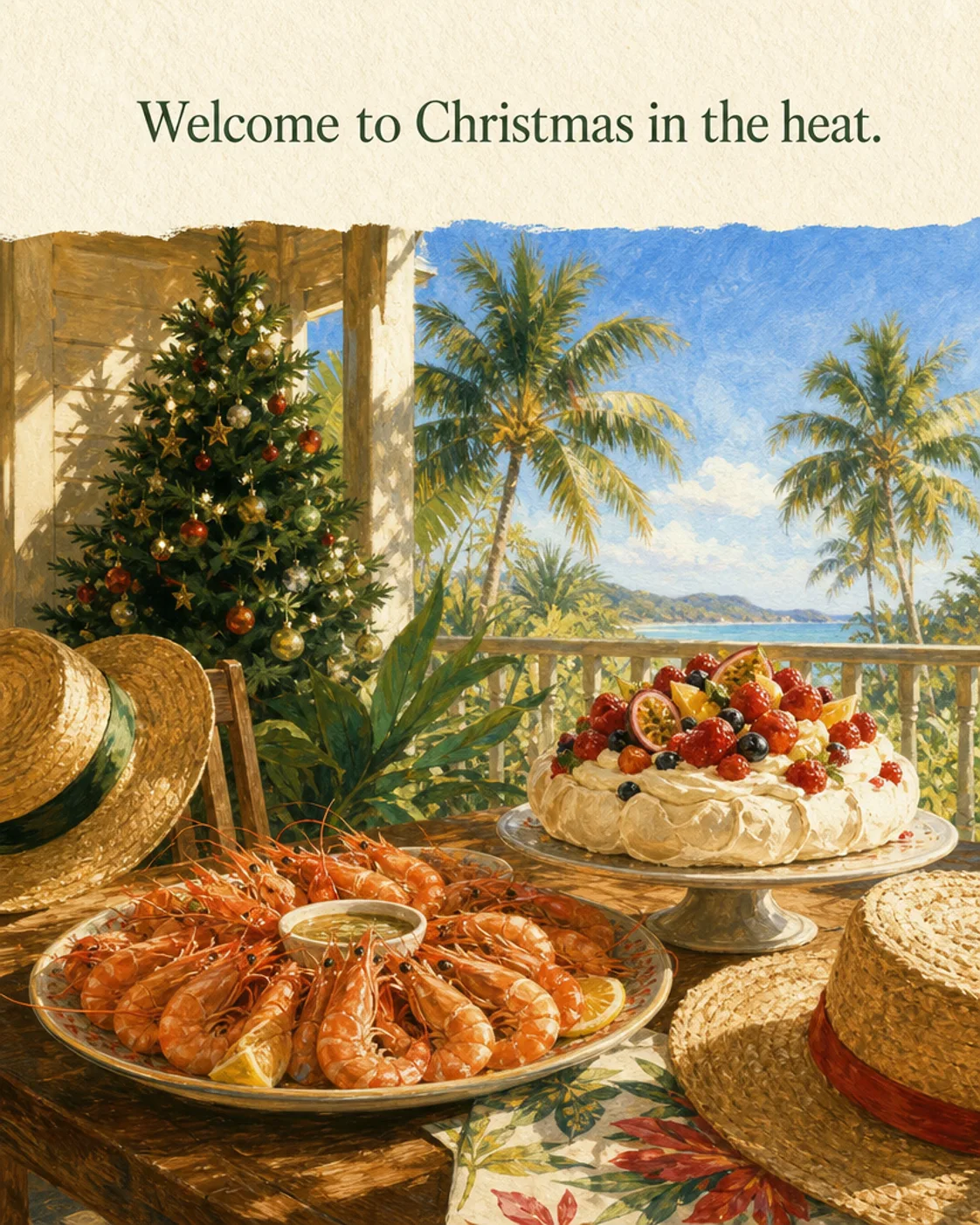 Welcome to Christmas in the Heat, Christmas card front