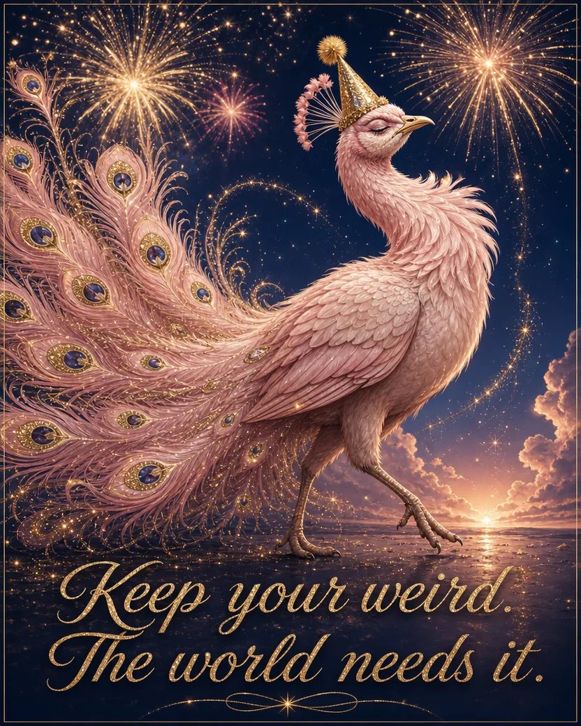 Keep Your Weird, Christmas card front