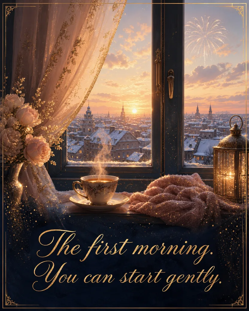 The First Morning, Christmas card front