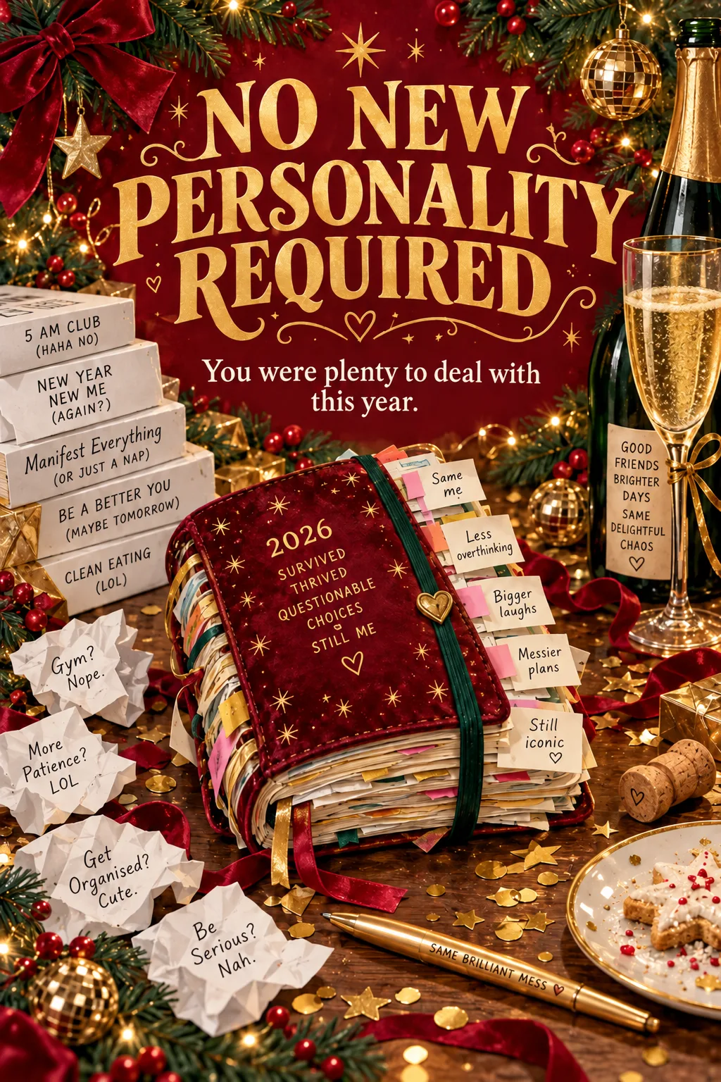 No New Personality Required, Christmas card front