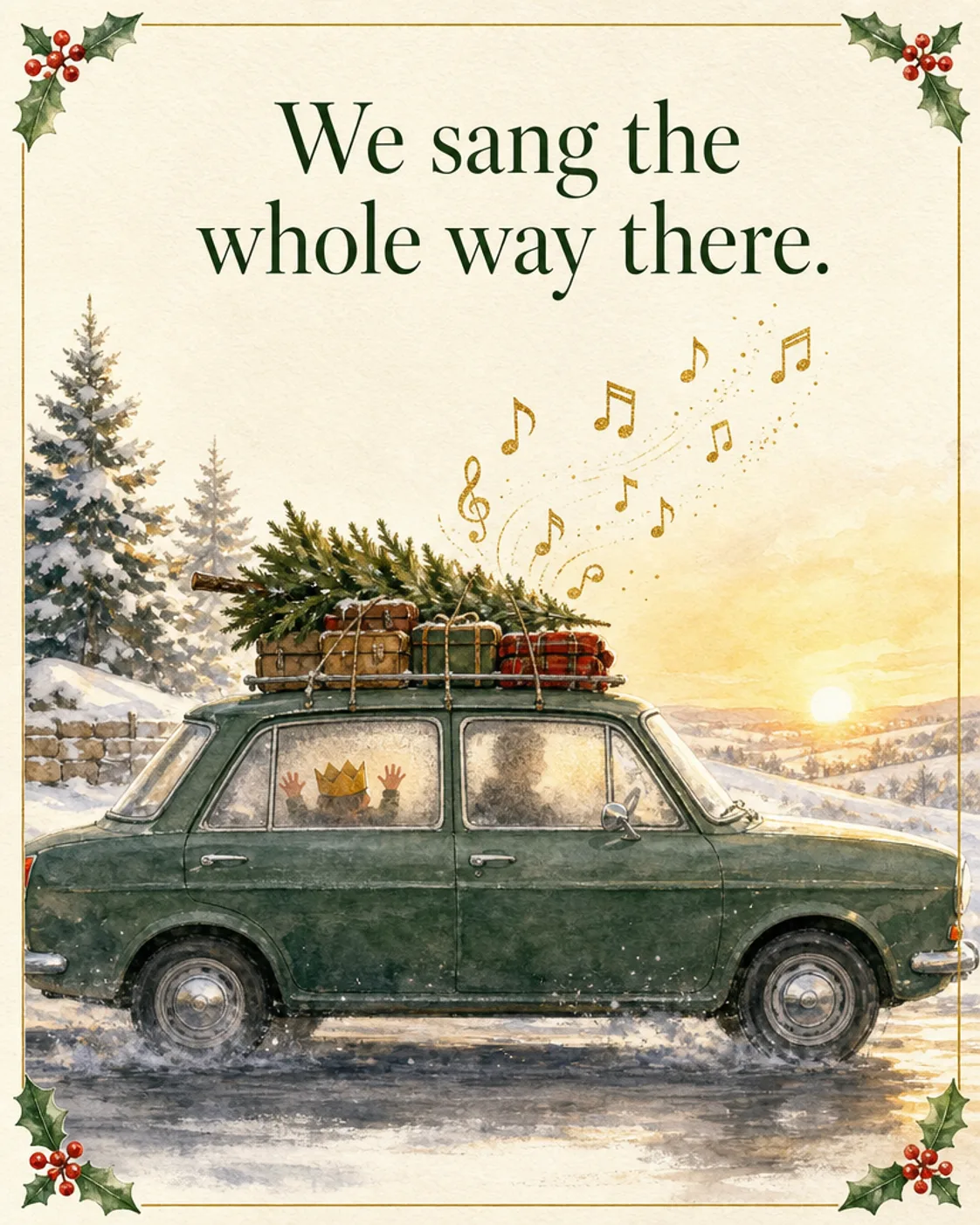 Car Park Carol, Christmas card front