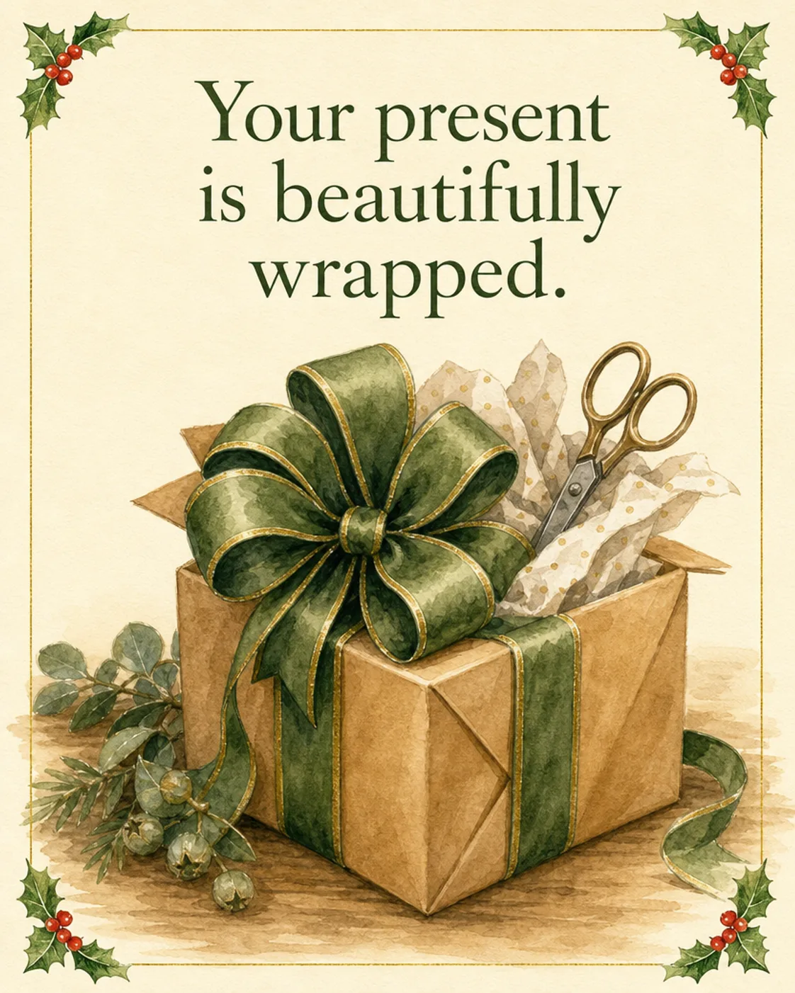 Damp Towel Energy, Christmas card front