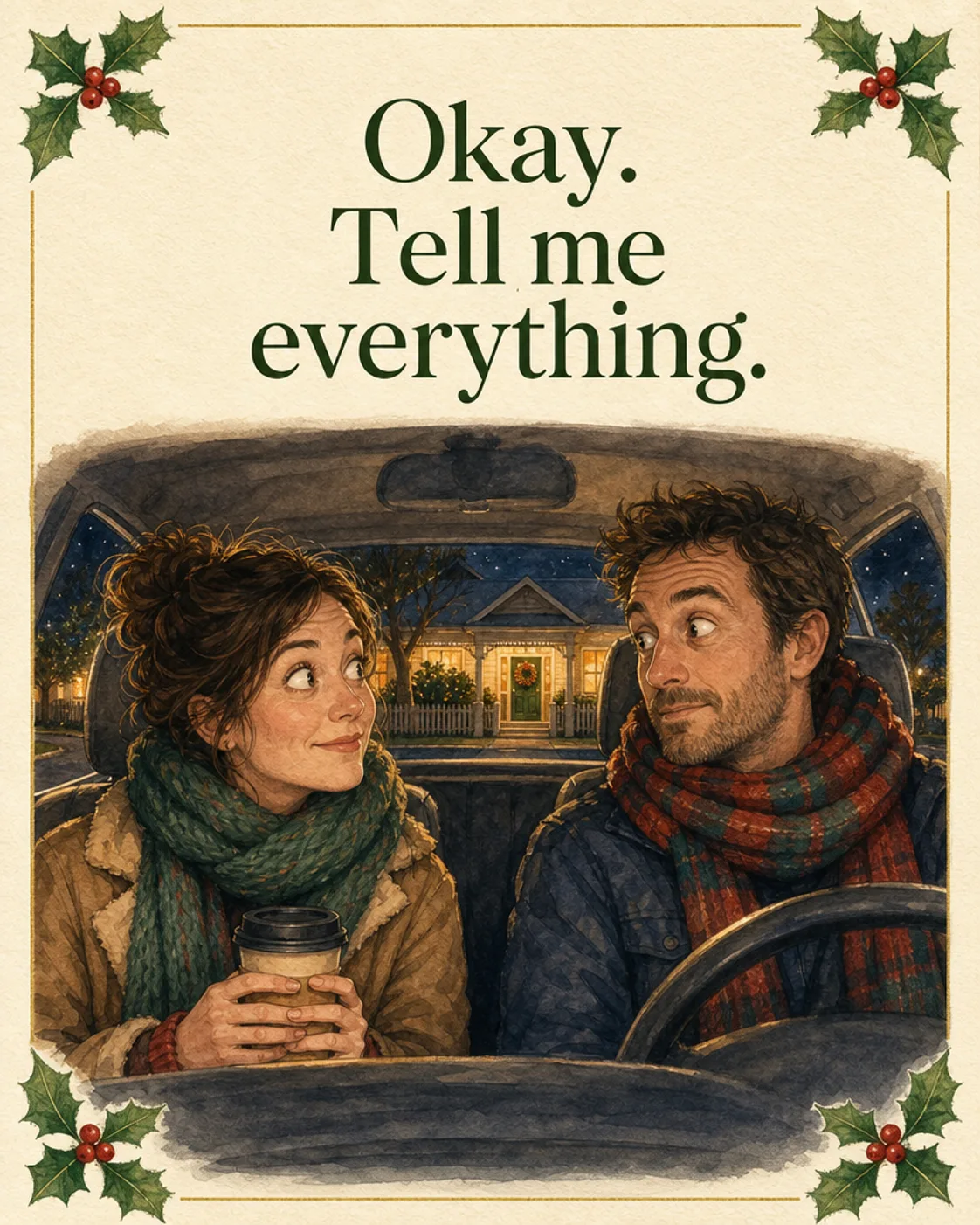 Debrief Chat, Christmas card front