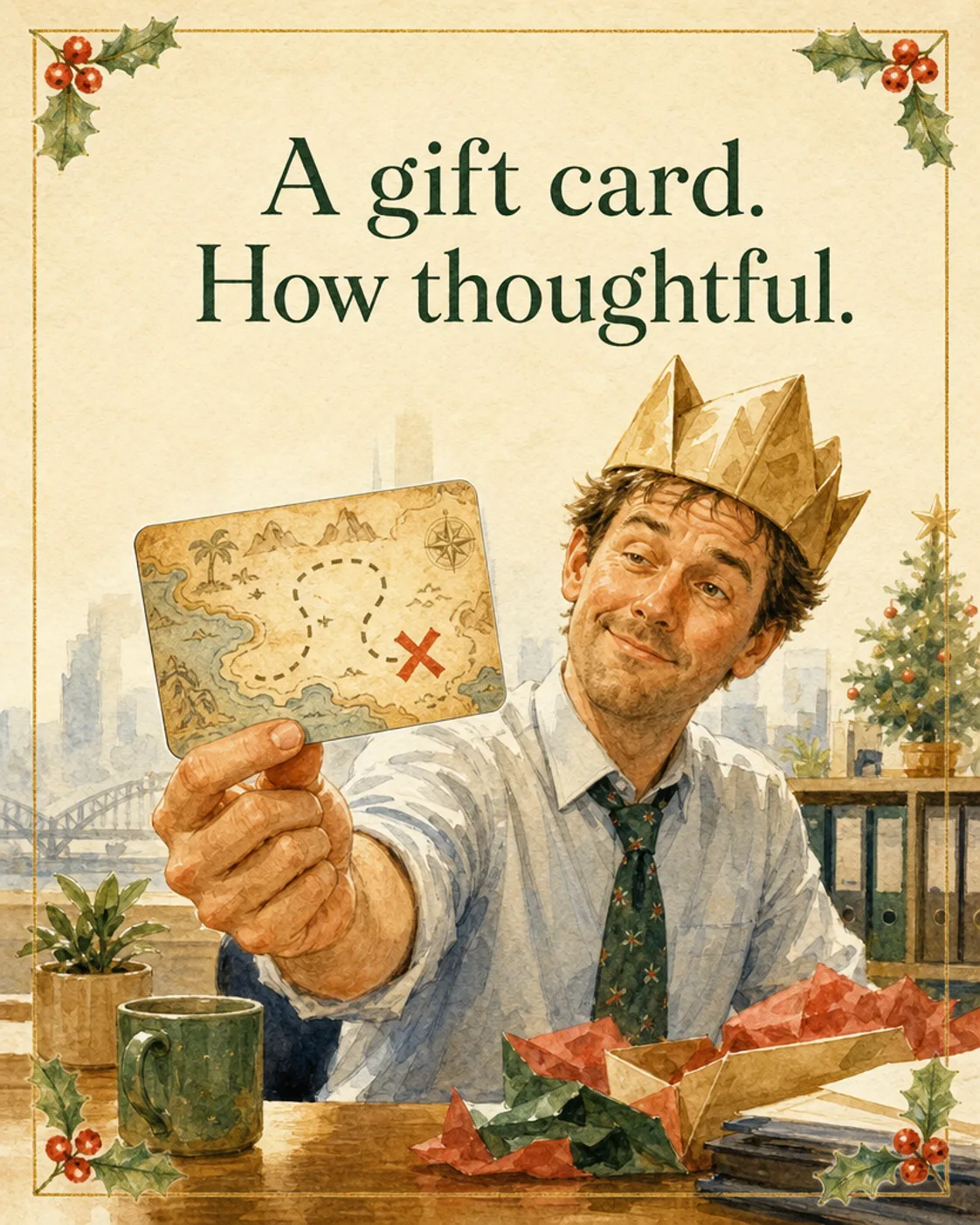 Gift Card Energy, Christmas card front