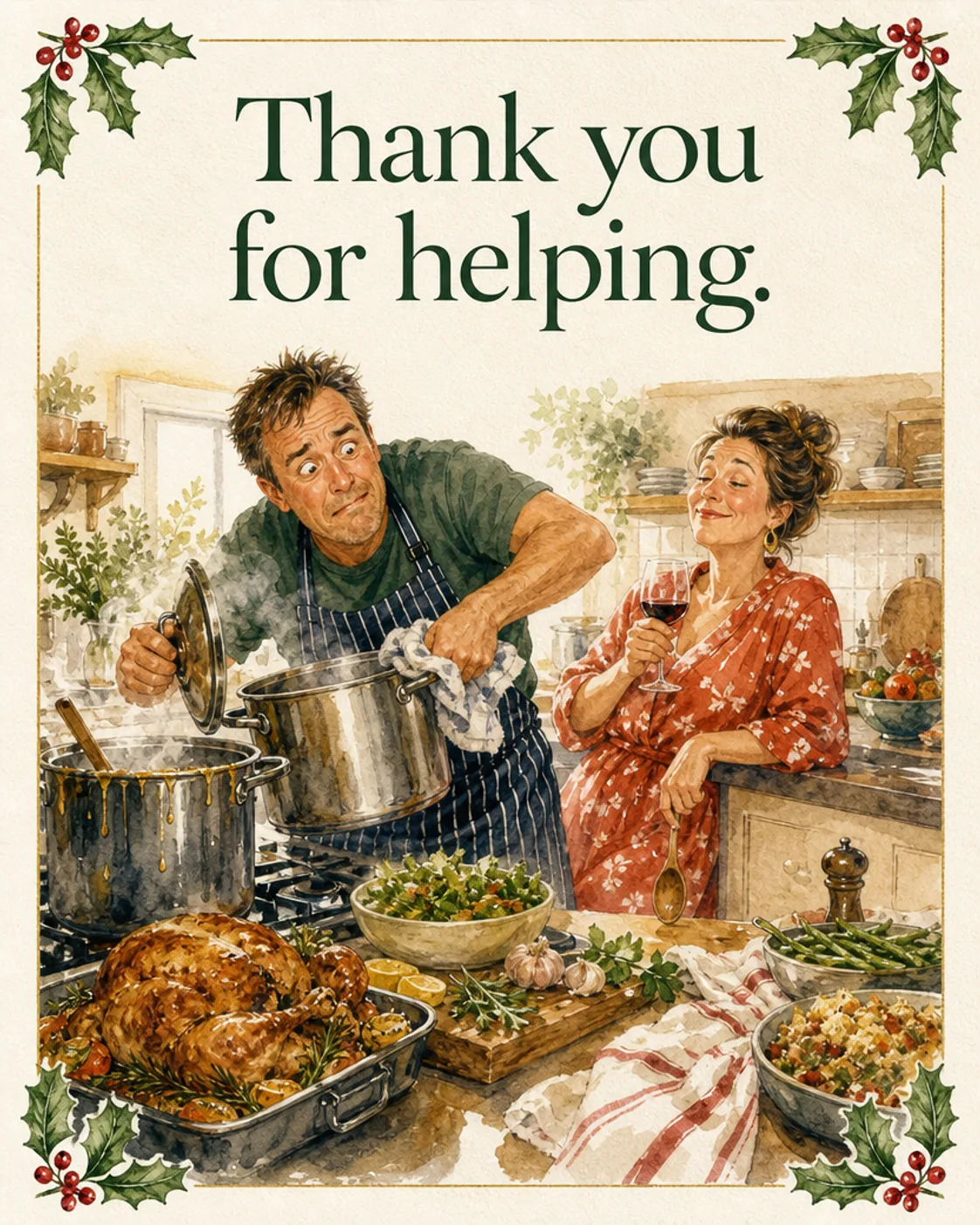Guest Doing Nothing, Christmas card front