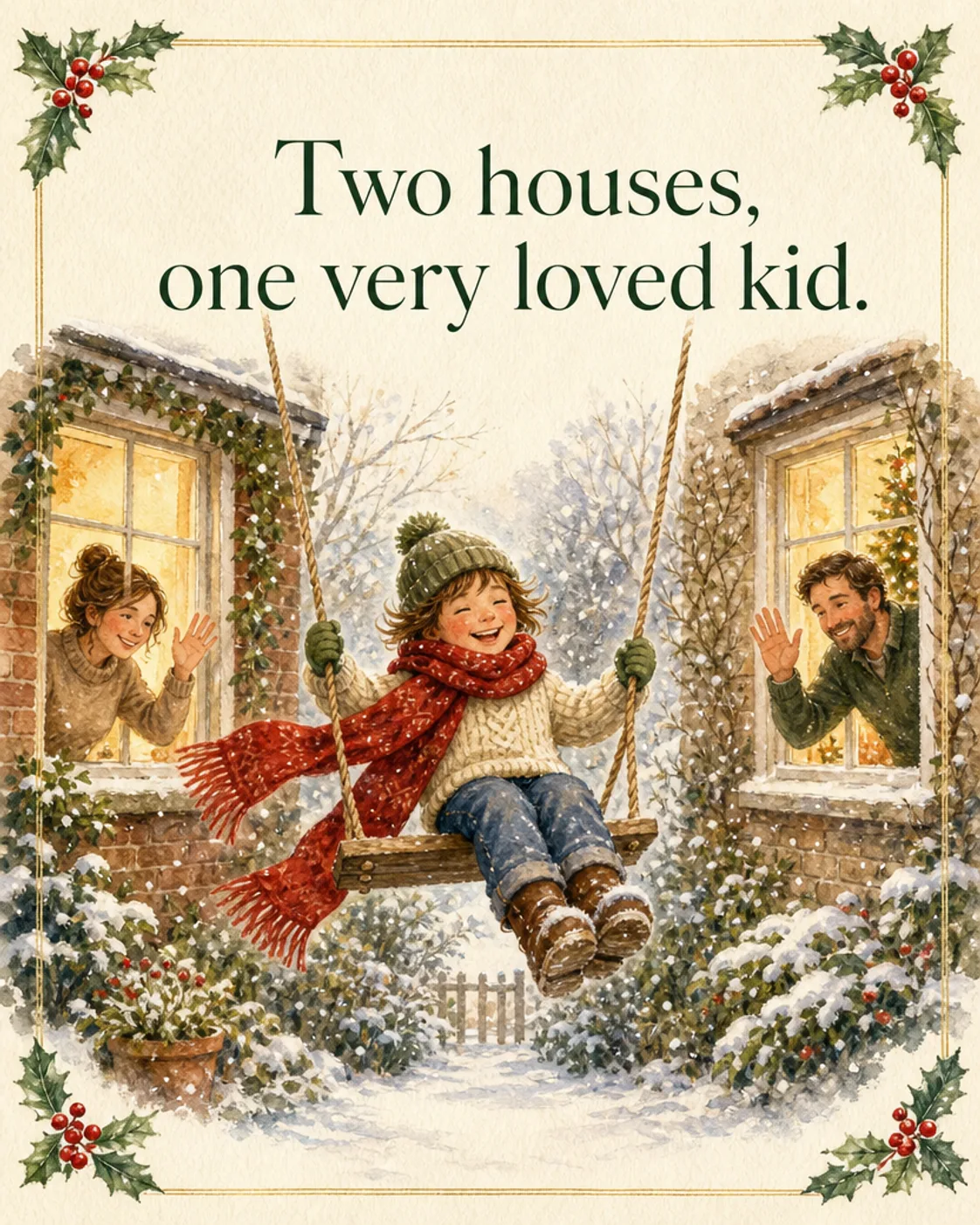 Hello From Both, Christmas card front