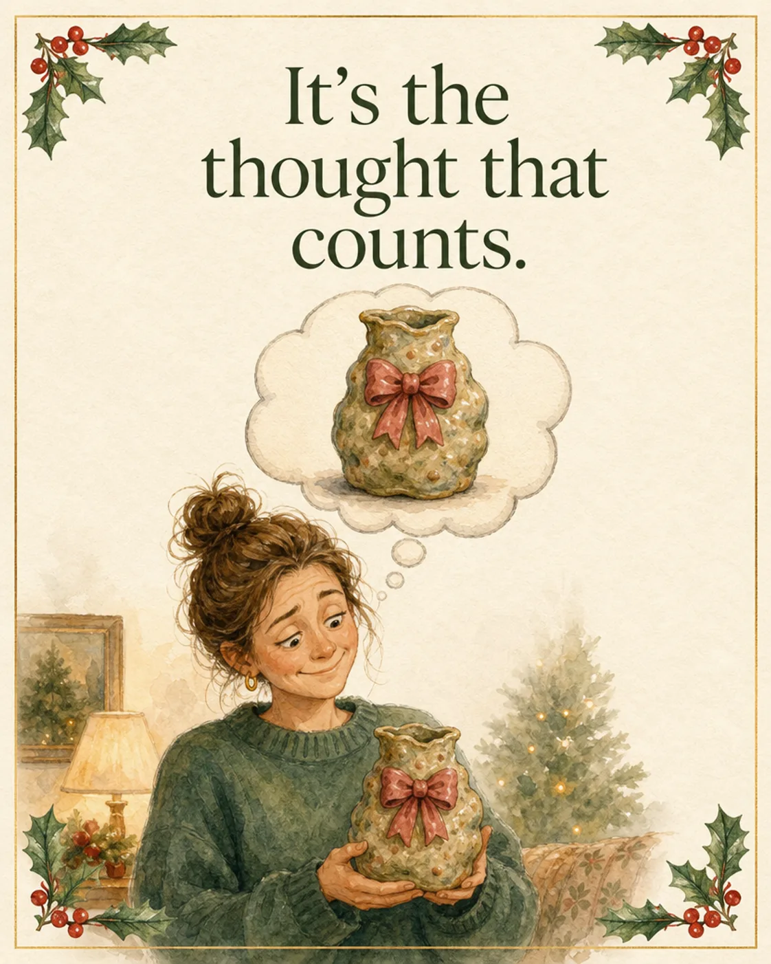It’s the Thought, Christmas card front