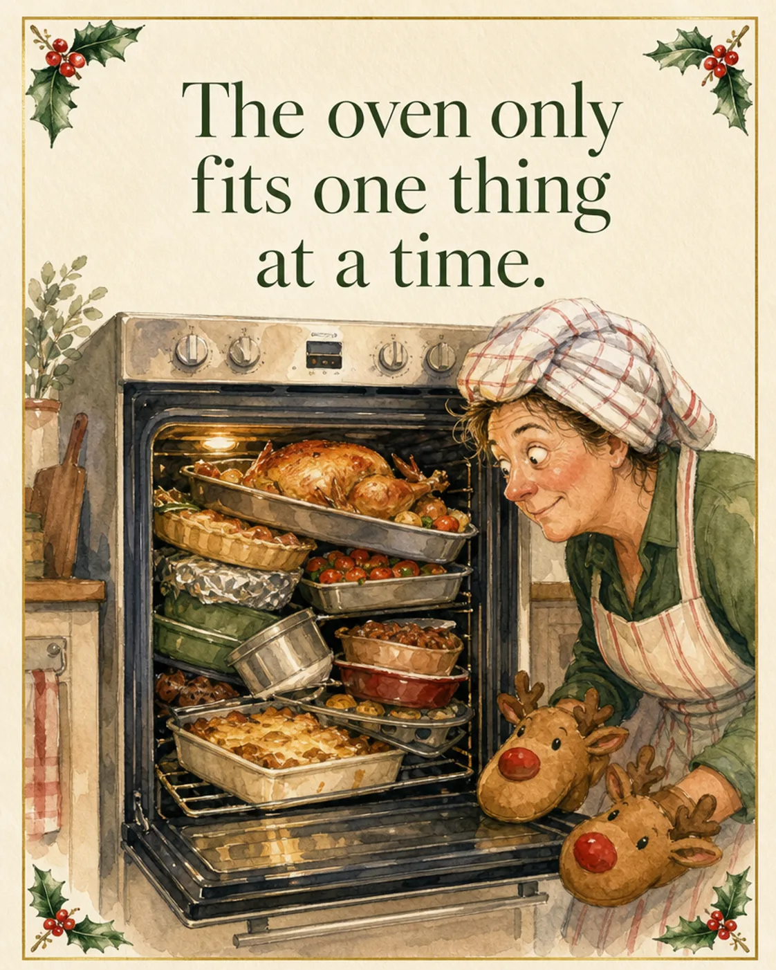 Oven Tetris, Christmas card front
