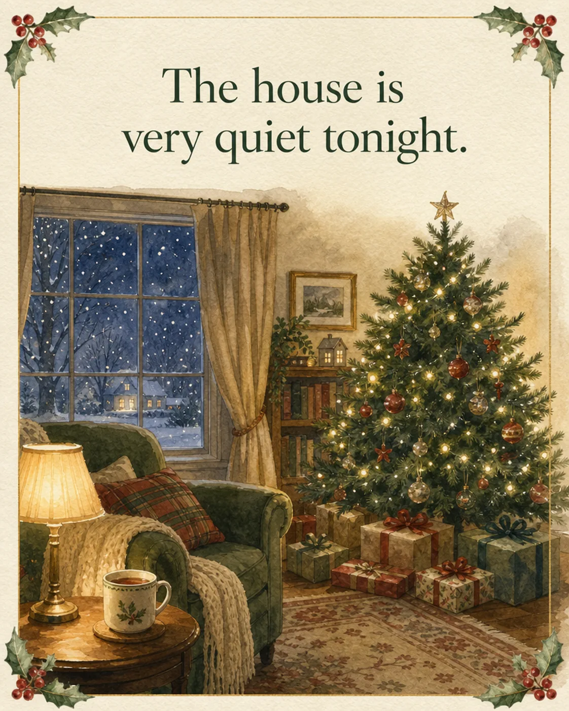 Quiet House, Christmas card front
