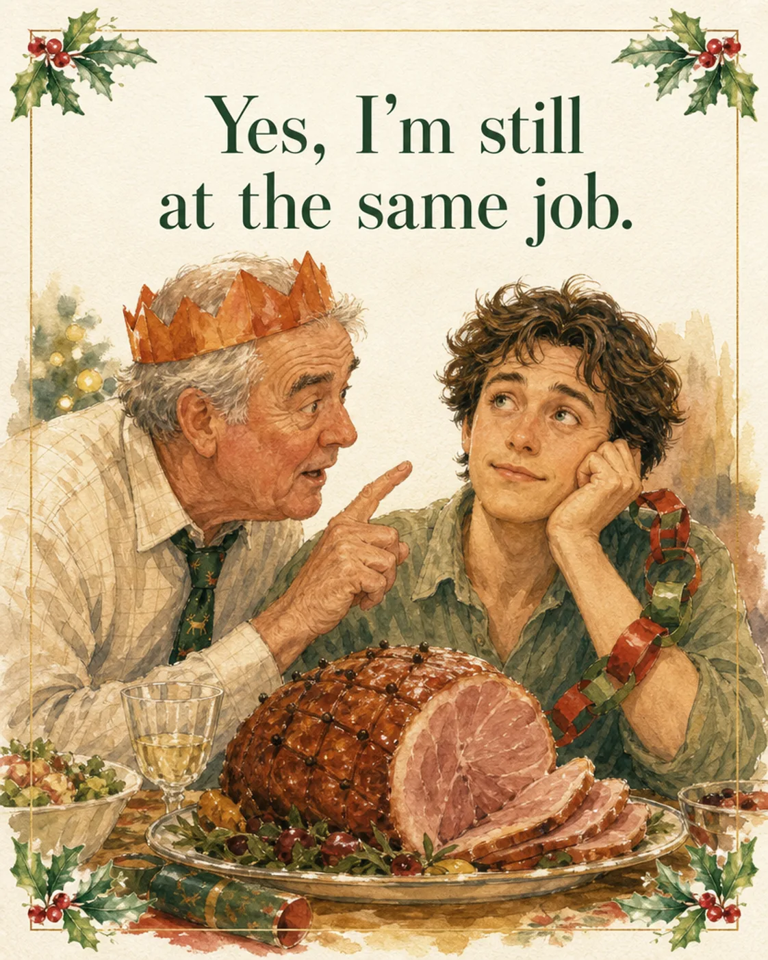 Same Question Again, Christmas card front