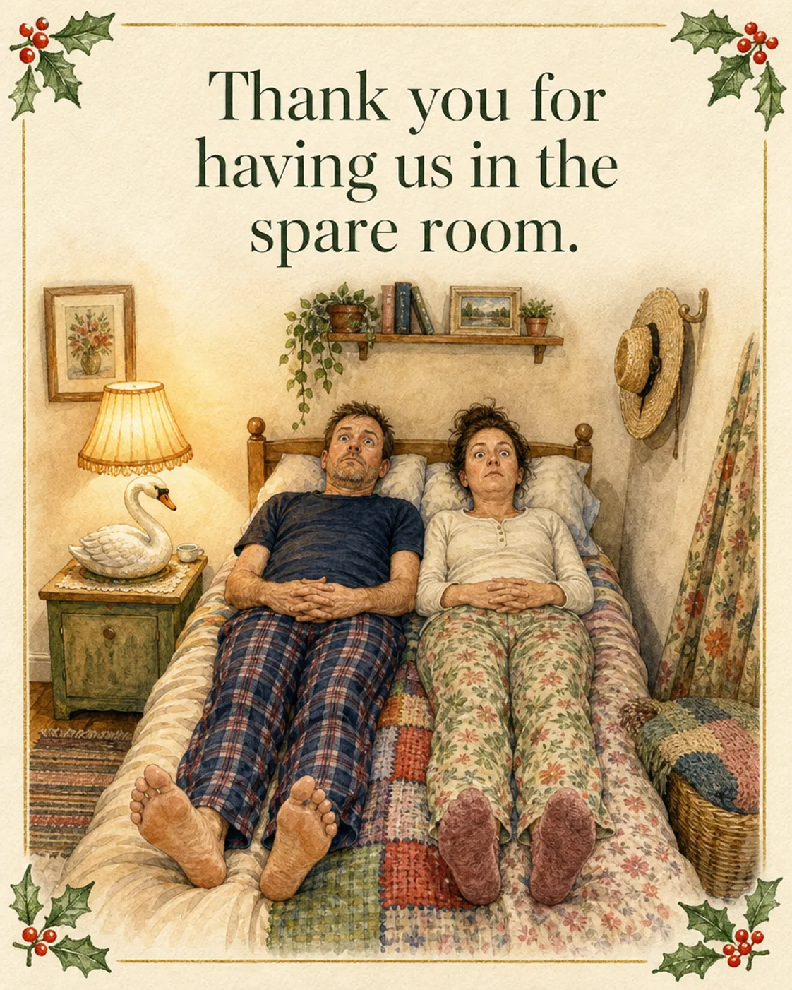 Spare Room Medal, Christmas card front