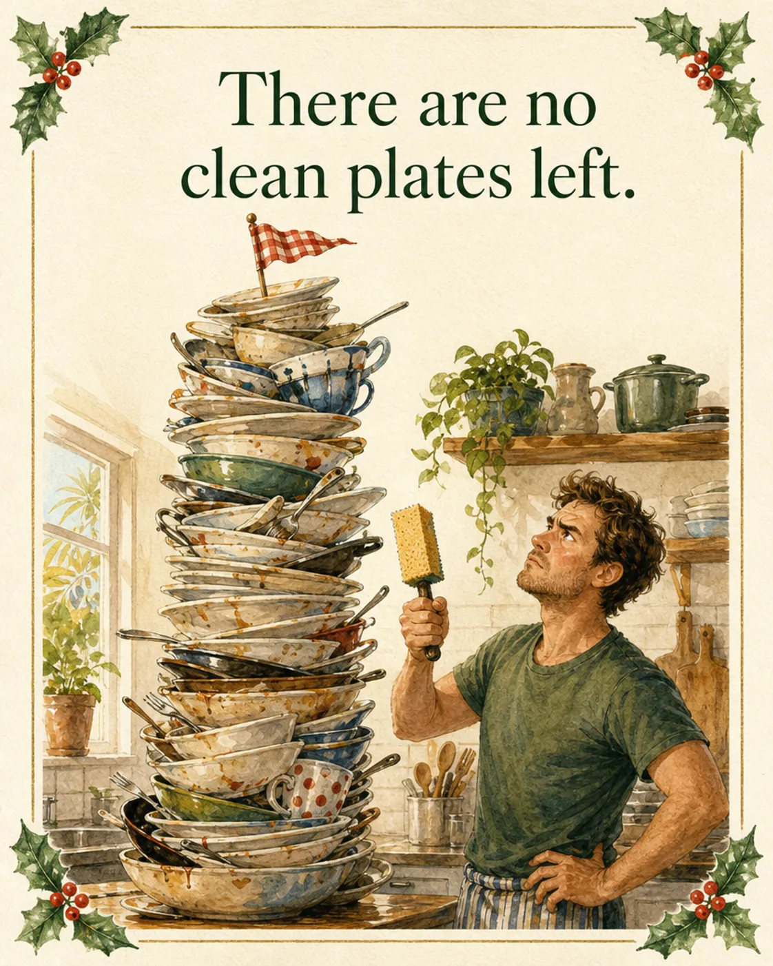 The Dishes, Christmas card front