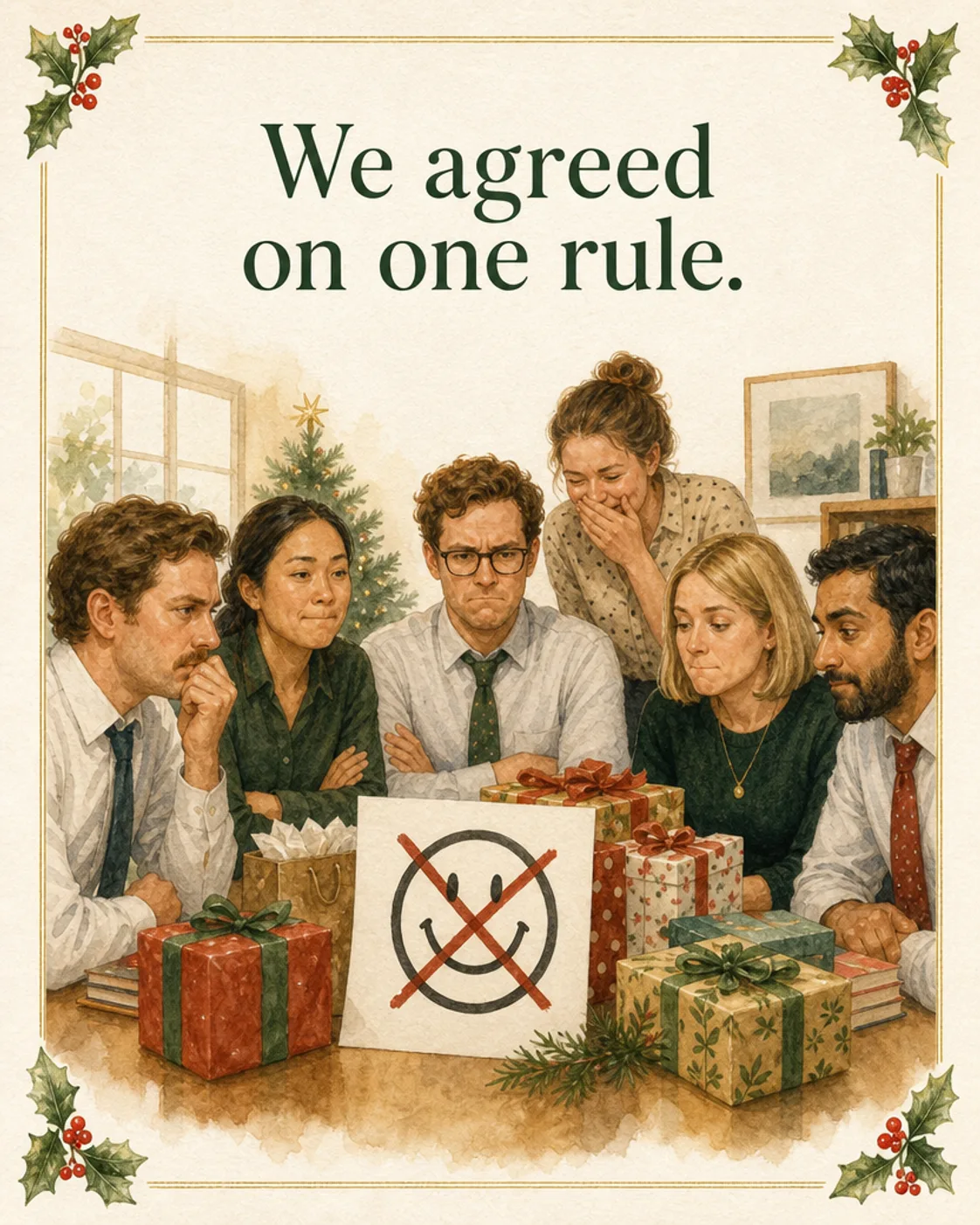 The Rules Reminder, Christmas card front