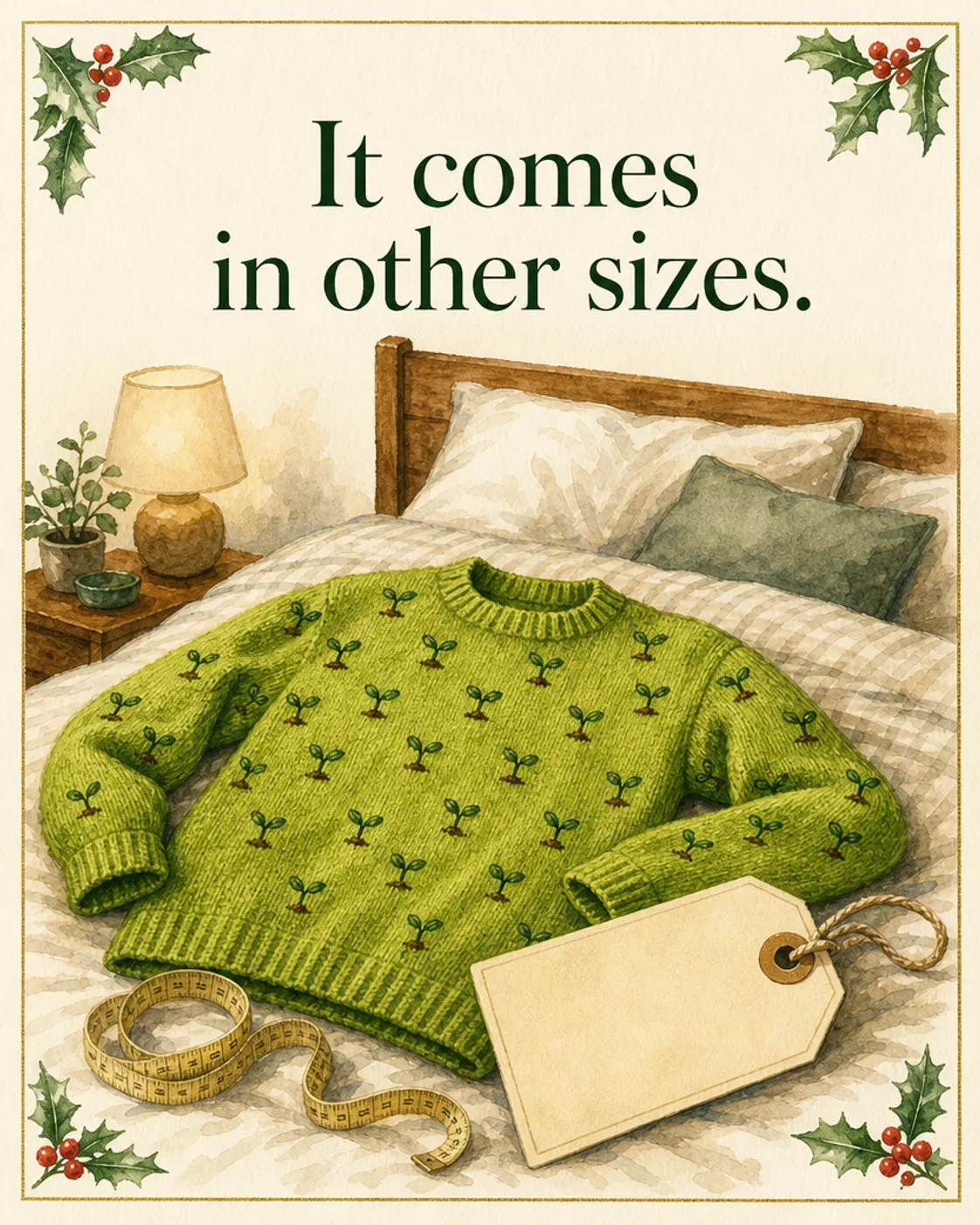 Wrong Size, Wrong Colour, Christmas card front