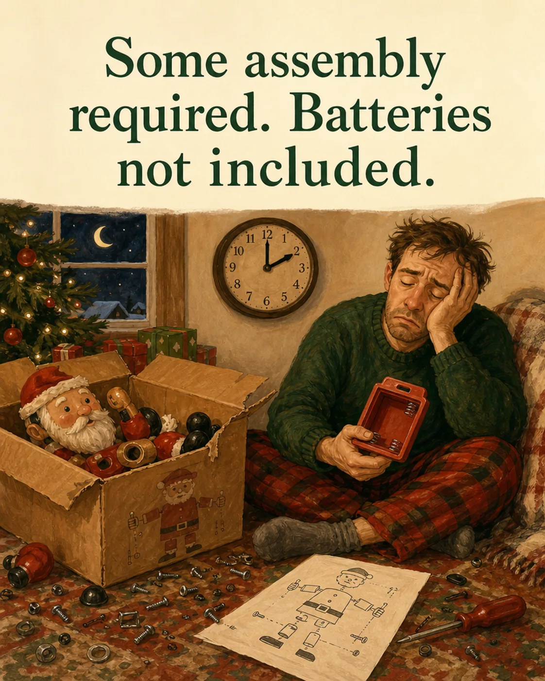 Batteries Not Included, Christmas card front