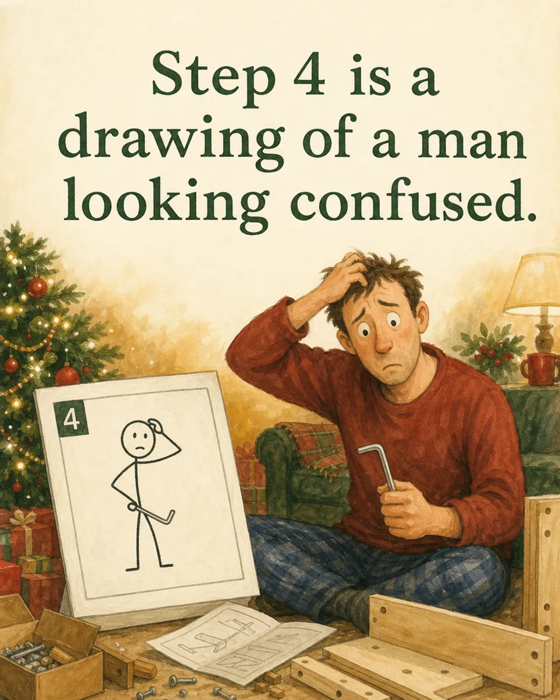 Diagram Man, Christmas card front