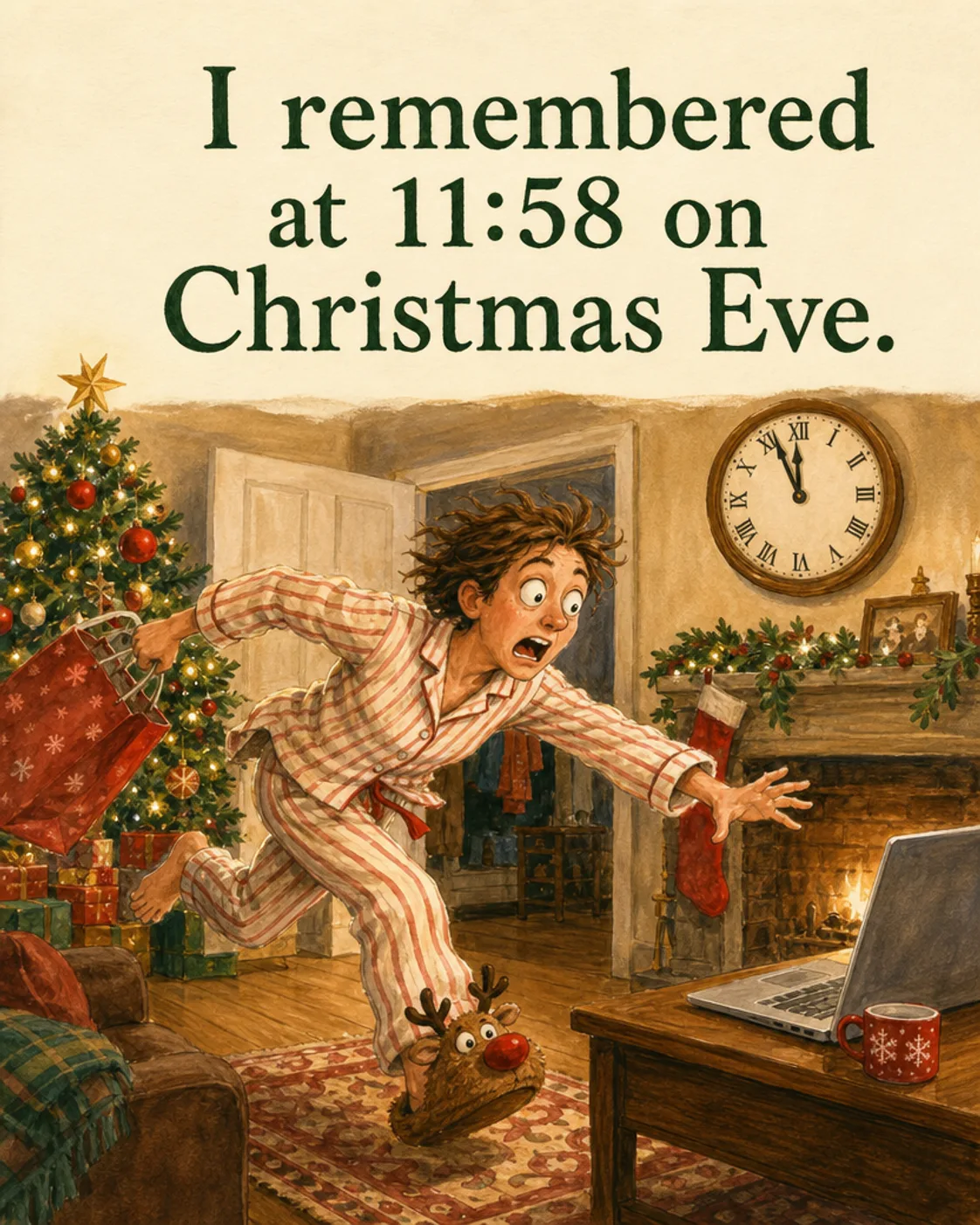 Eleven Fifty-Eight, Christmas card front