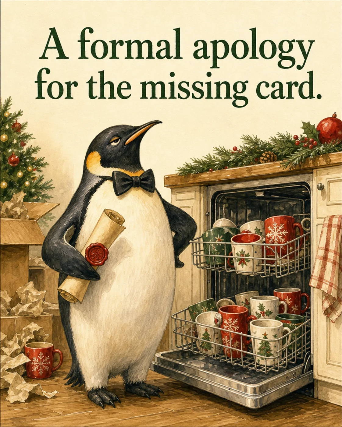 Formal Apology, Christmas card front
