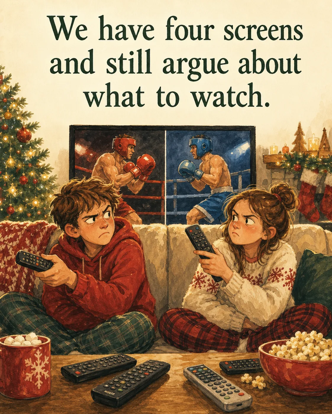 Four Screens, Christmas card front