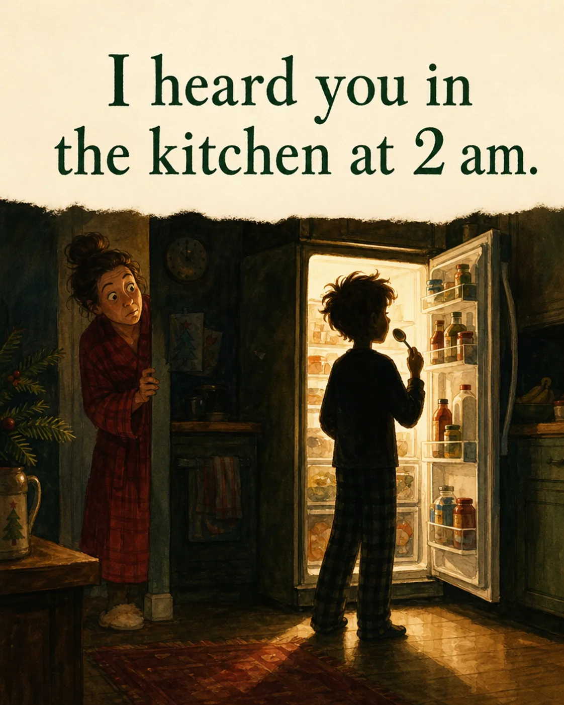 Midnight Snack, Christmas card front