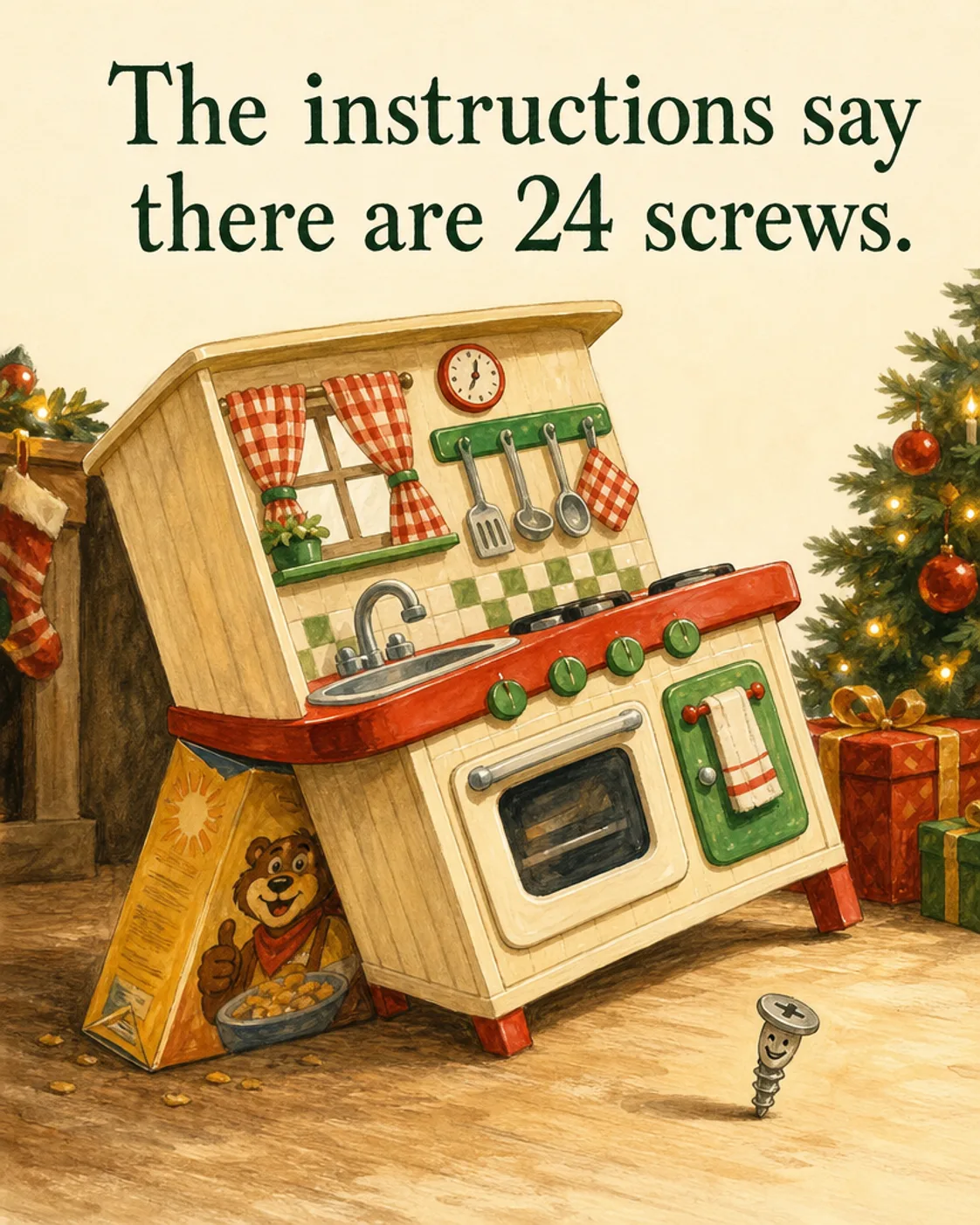 Missing Screw, Christmas card front
