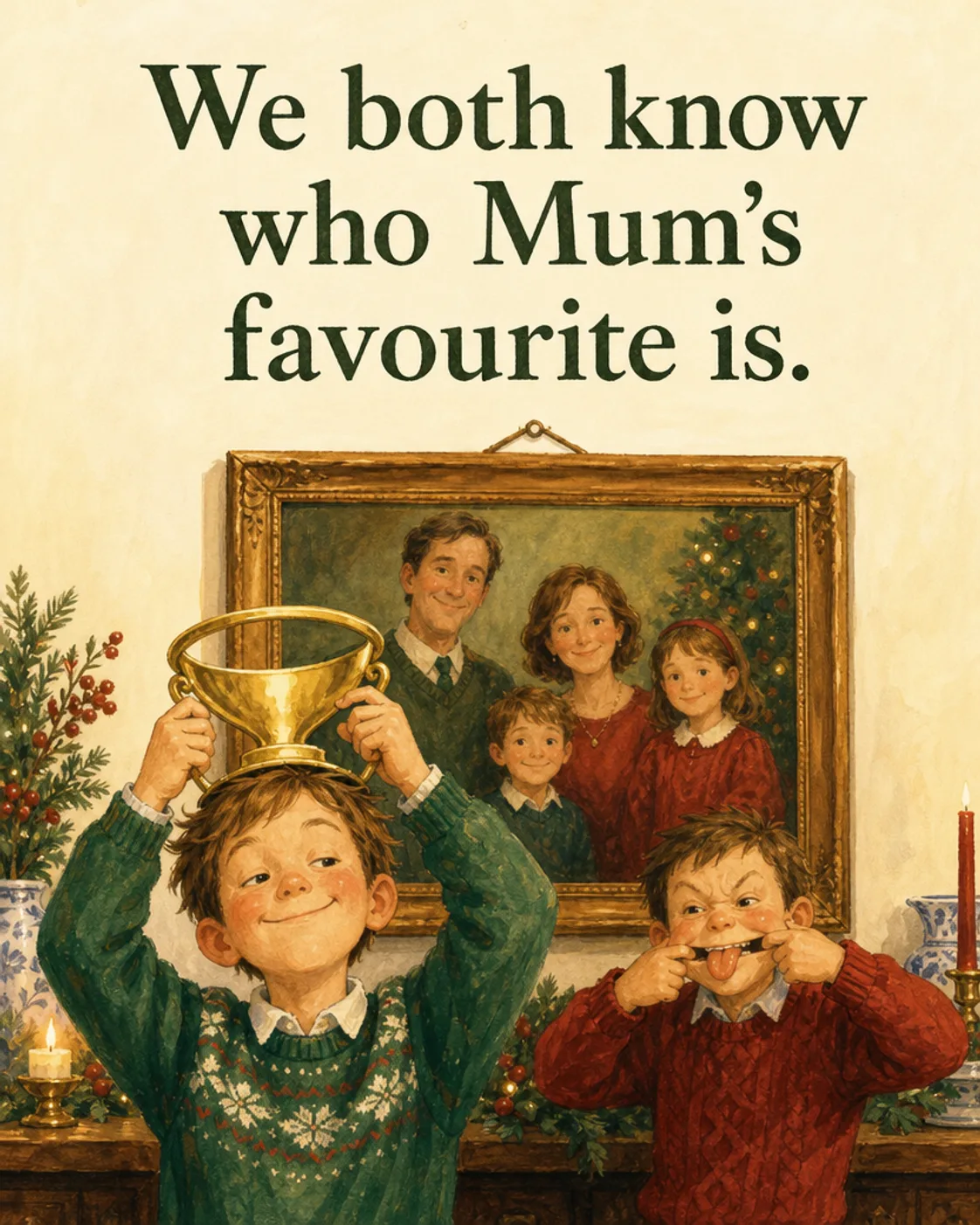 Mum’s Favourite, Christmas card front
