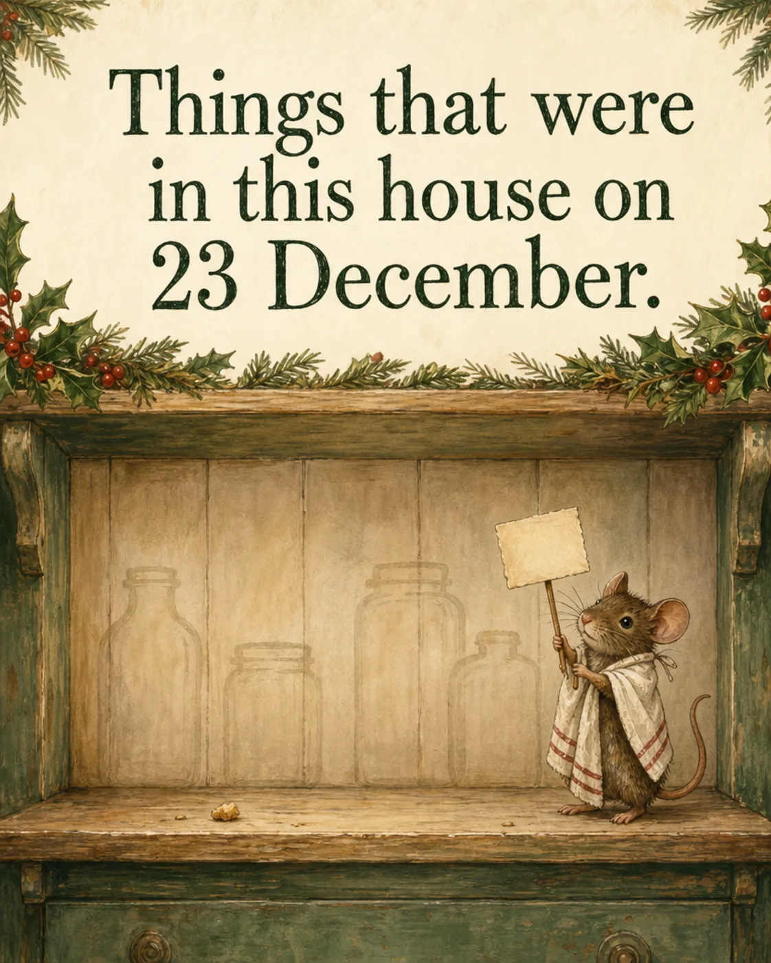 Pantry Report, Christmas card front