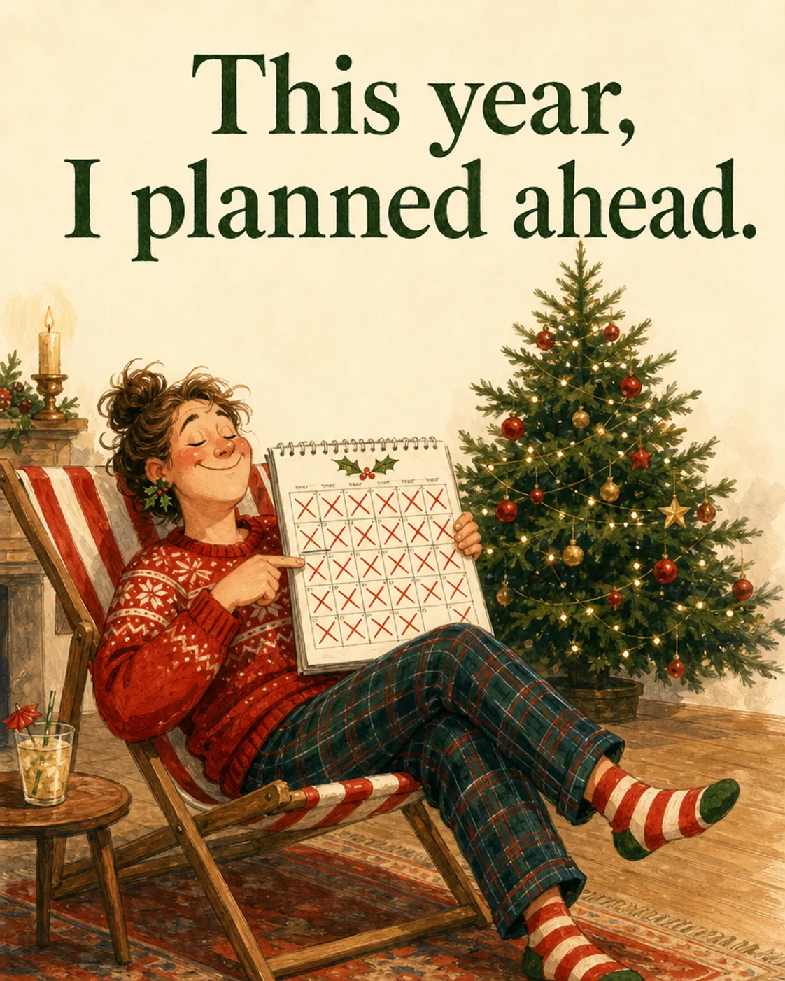 Planned Ahead, Christmas card front