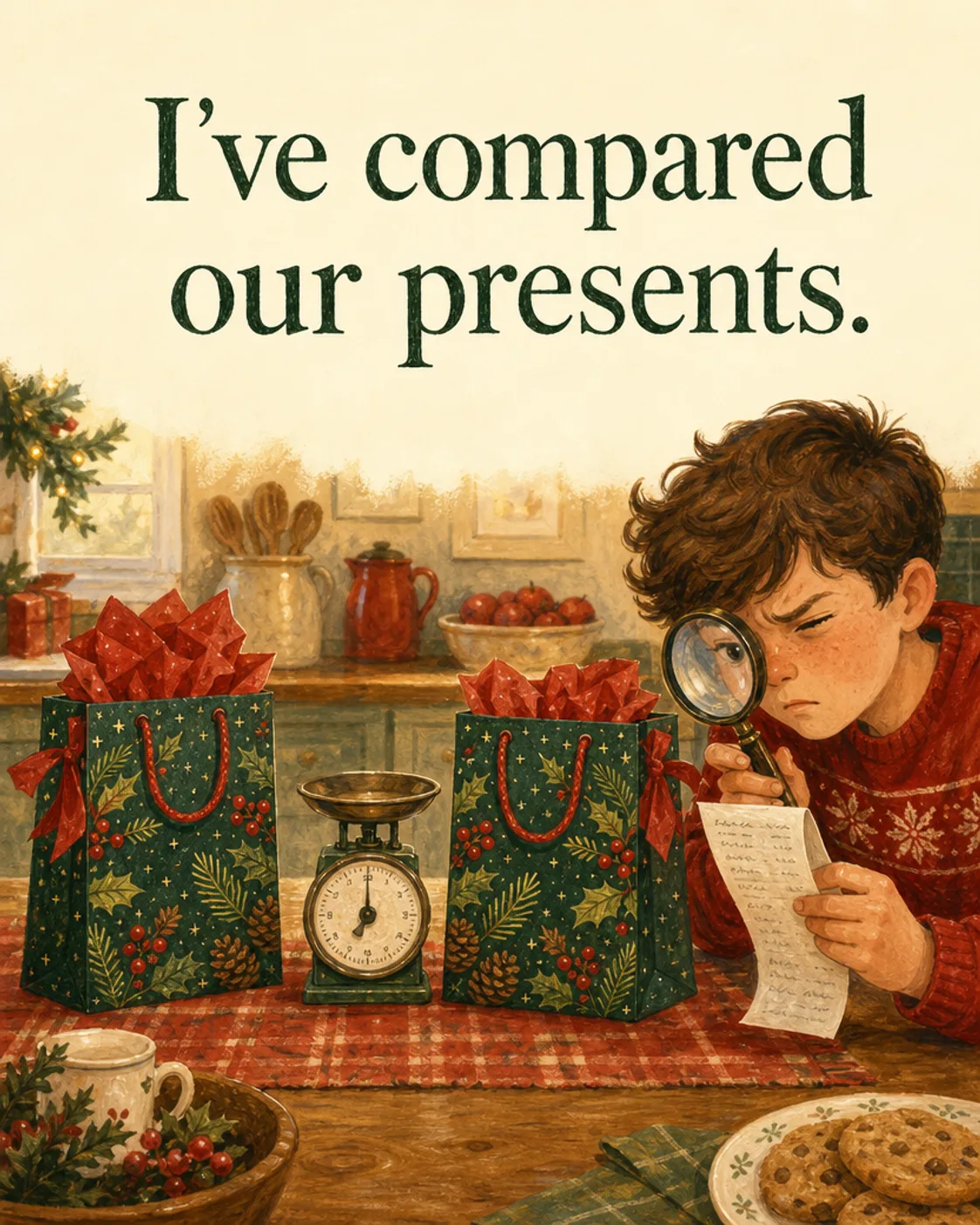 Present Audit, Christmas card front