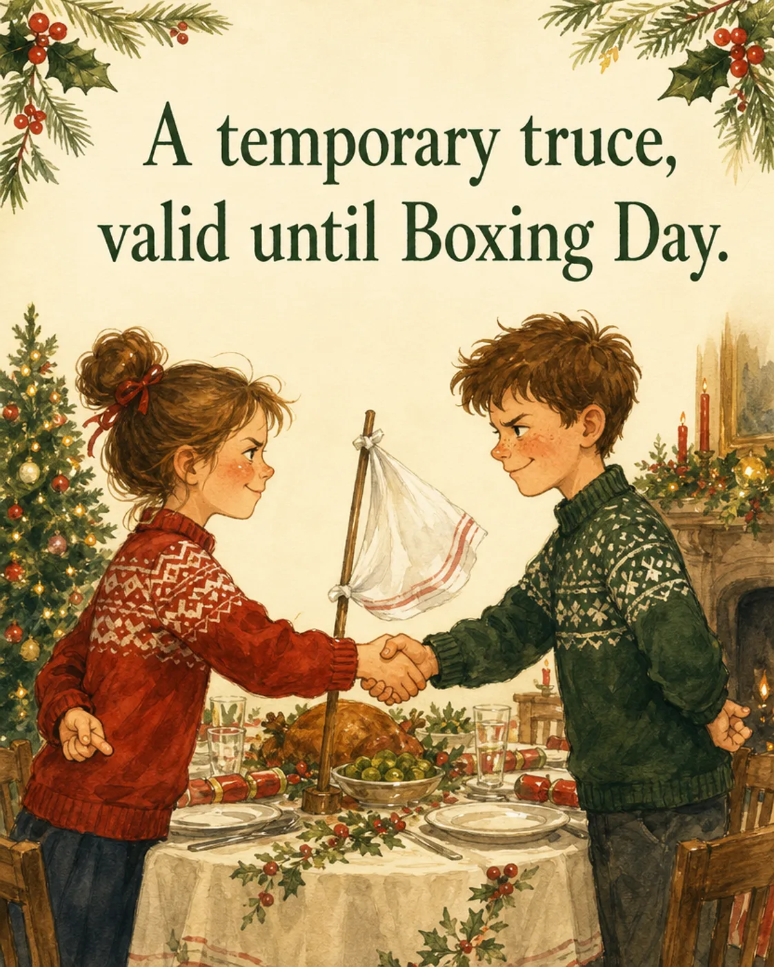 Temporary Truce, Christmas card front