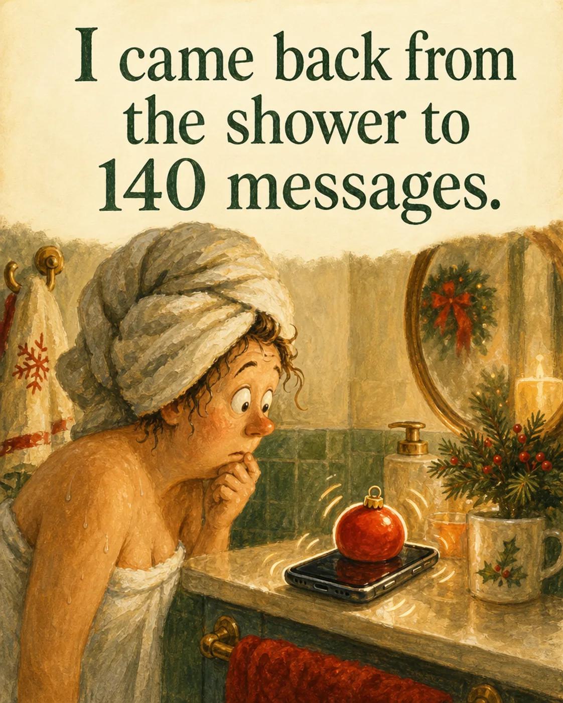 Unread Count, Christmas card front