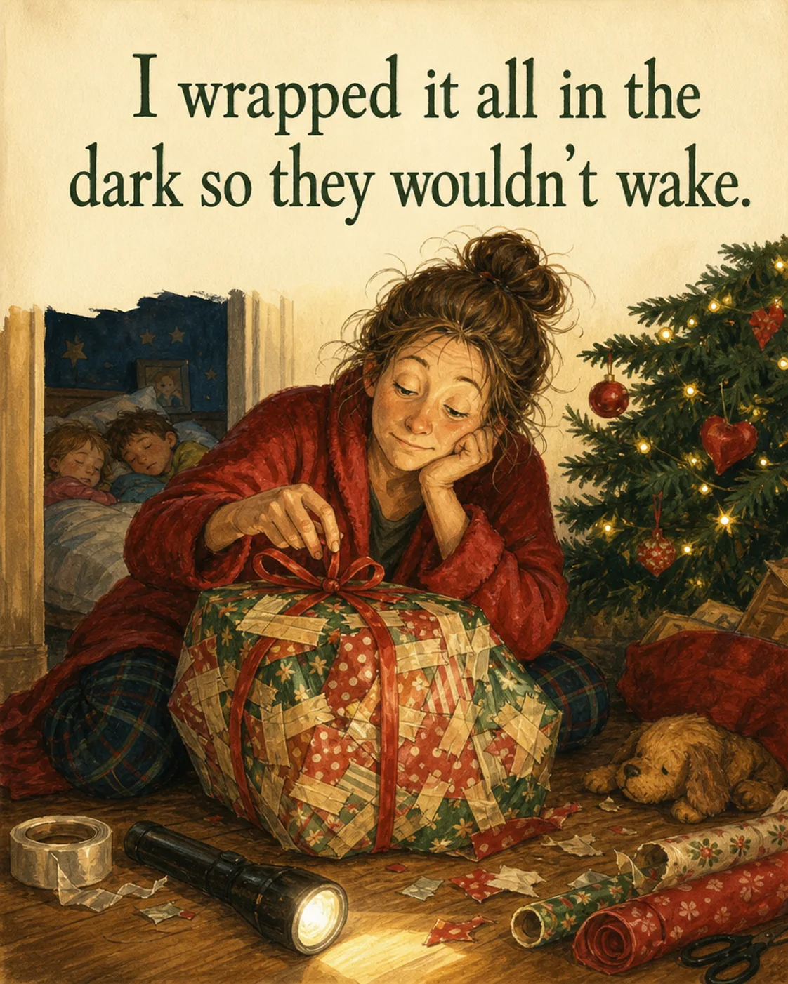 Wrapped in the Dark, Christmas card front