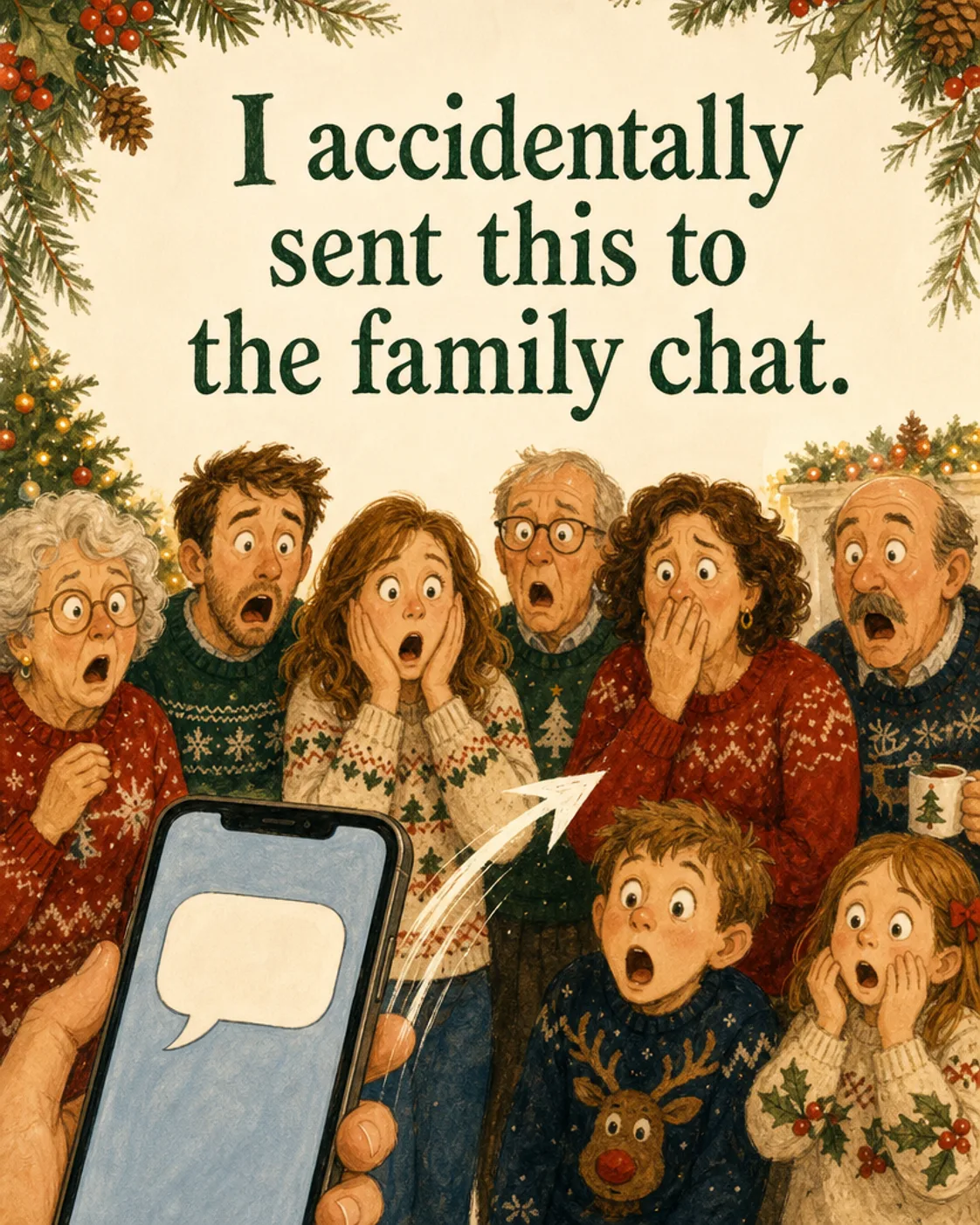 Wrong Chat, Christmas card front