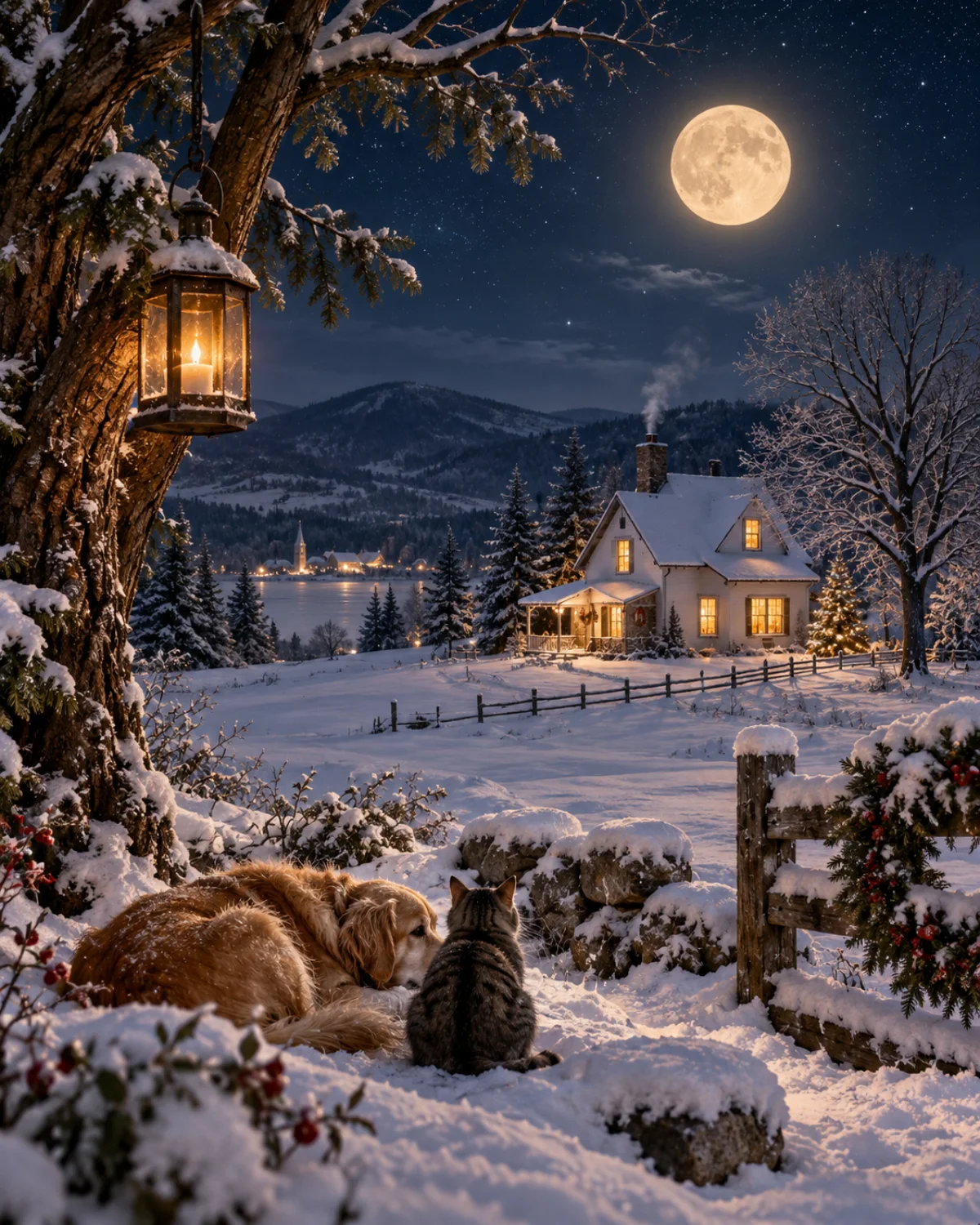 Moonlit Christmas, Christmas card front