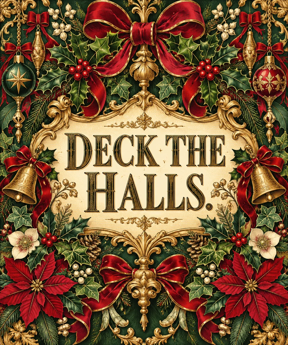 Deck the Halls, Christmas card front