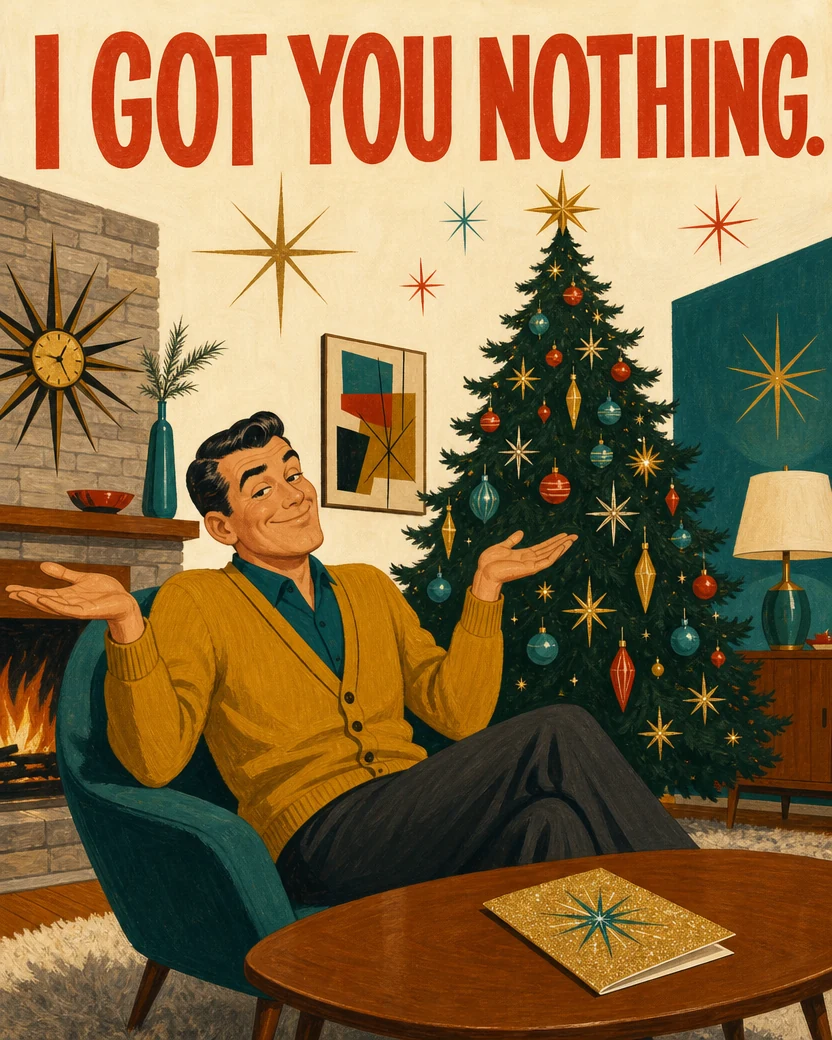 I Got You Nothing, Christmas card front