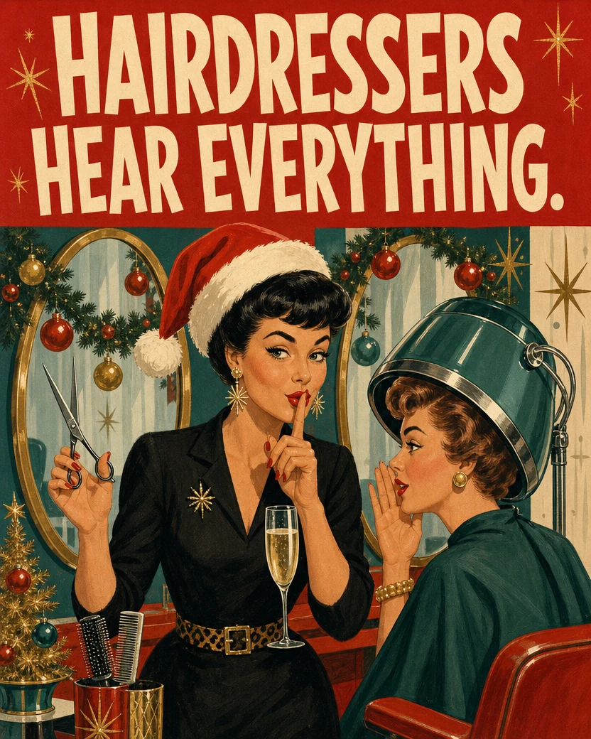 The Hairdresser, Christmas card front