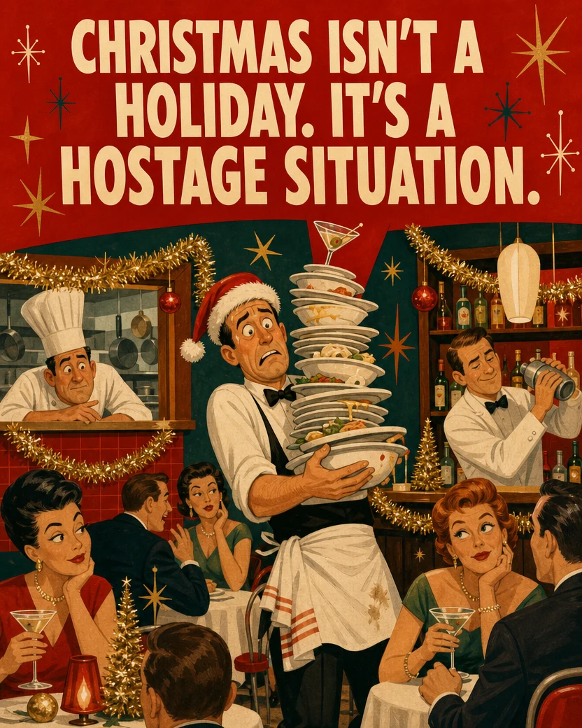 Hospitality, Christmas card front
