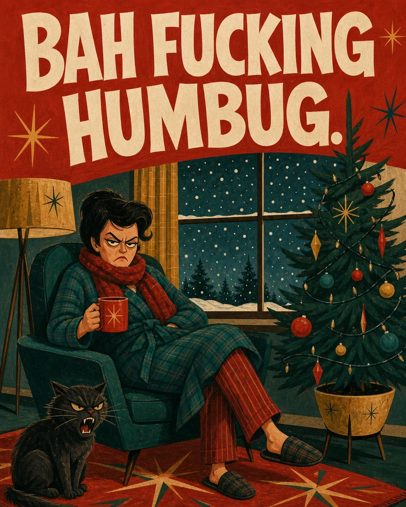 Bah Humbug, Christmas card front