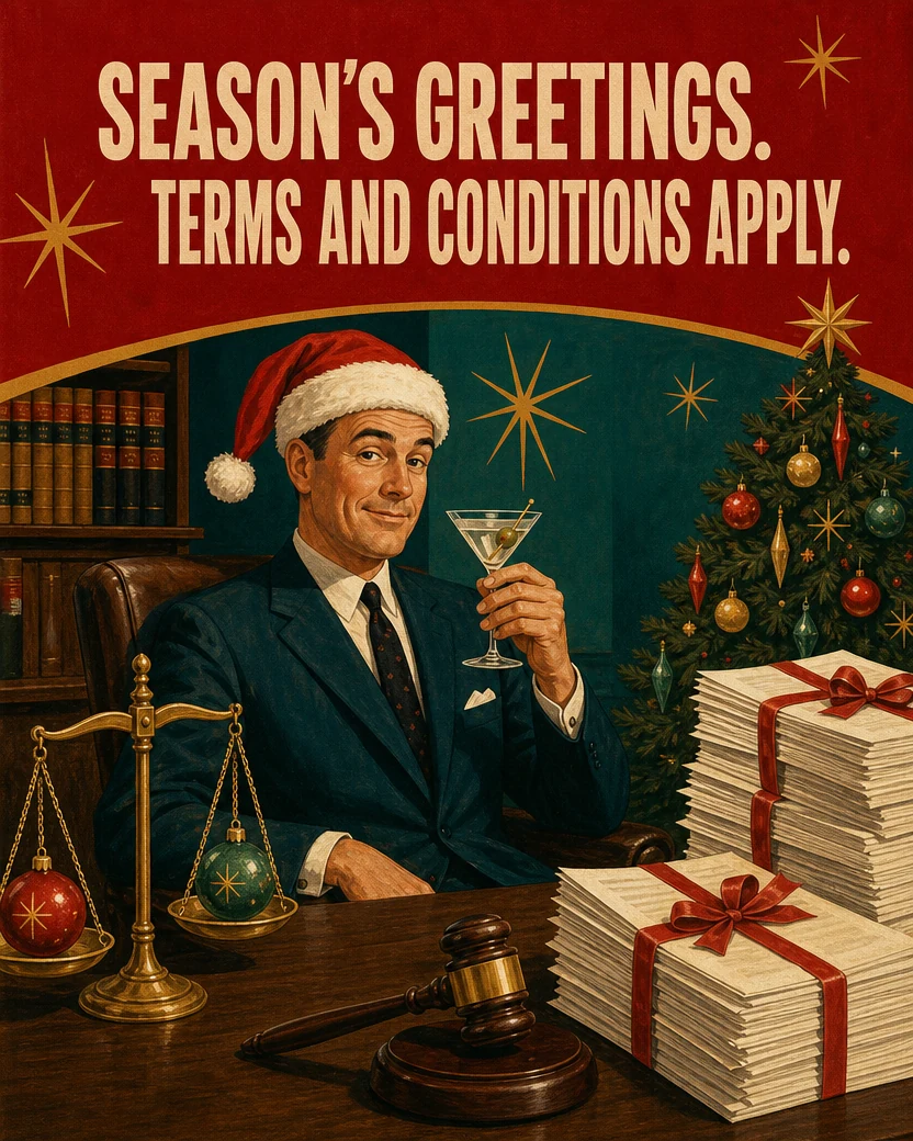 The Lawyer, Christmas card front